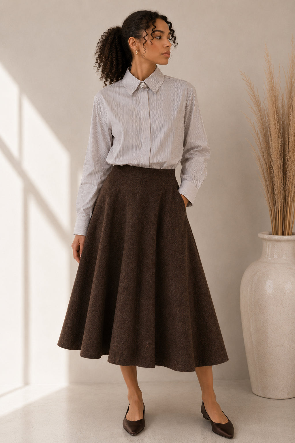 Camicia Regular con Bottone Gioiello - MARKUP DONNA