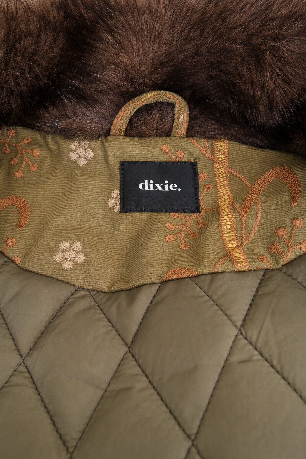 Gilet in Canvas Ricamato con Faux Fur - DIXIE