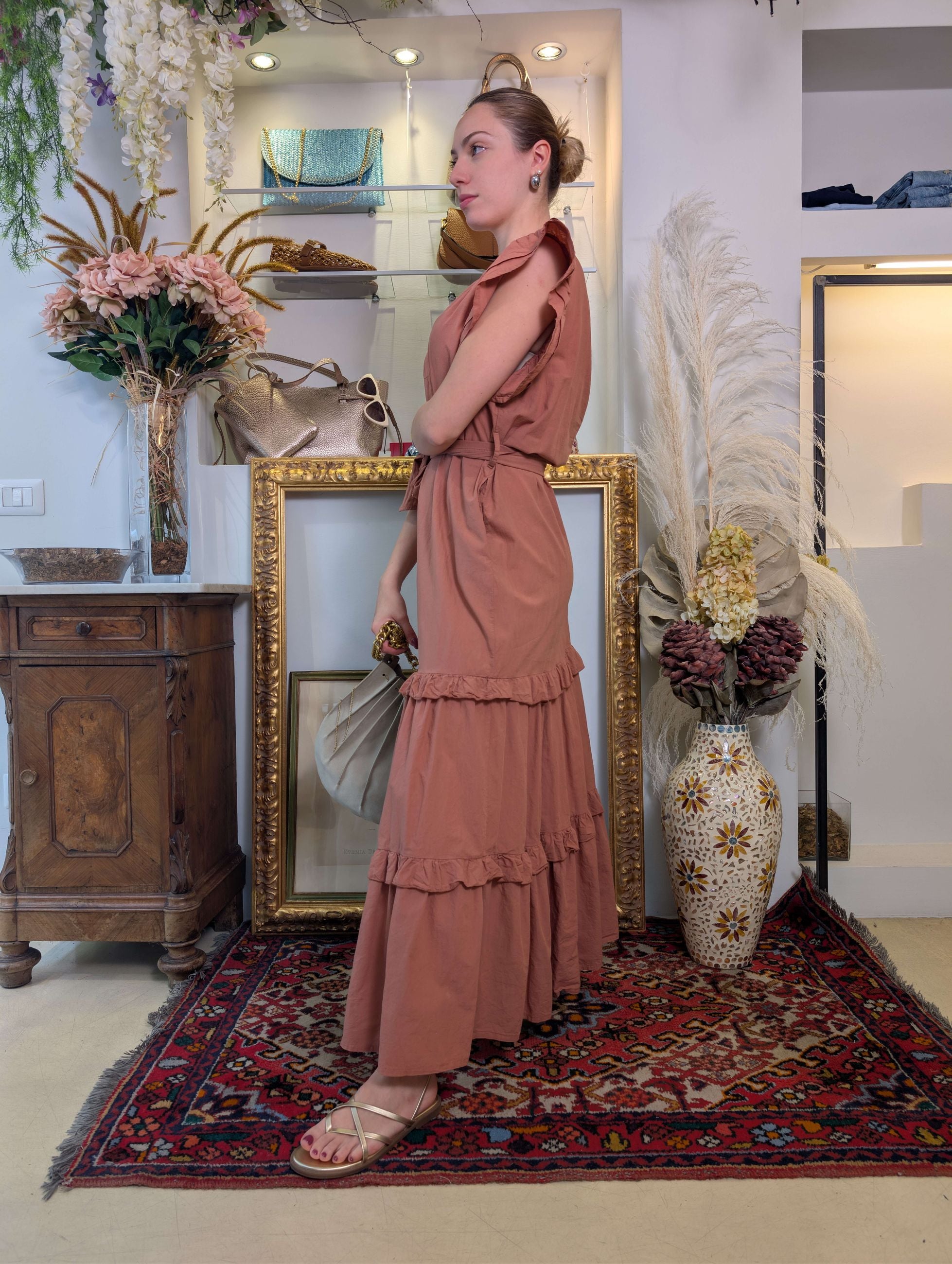 Abito lungo in mussola di cotone - SHE_FLORENCE_LAB