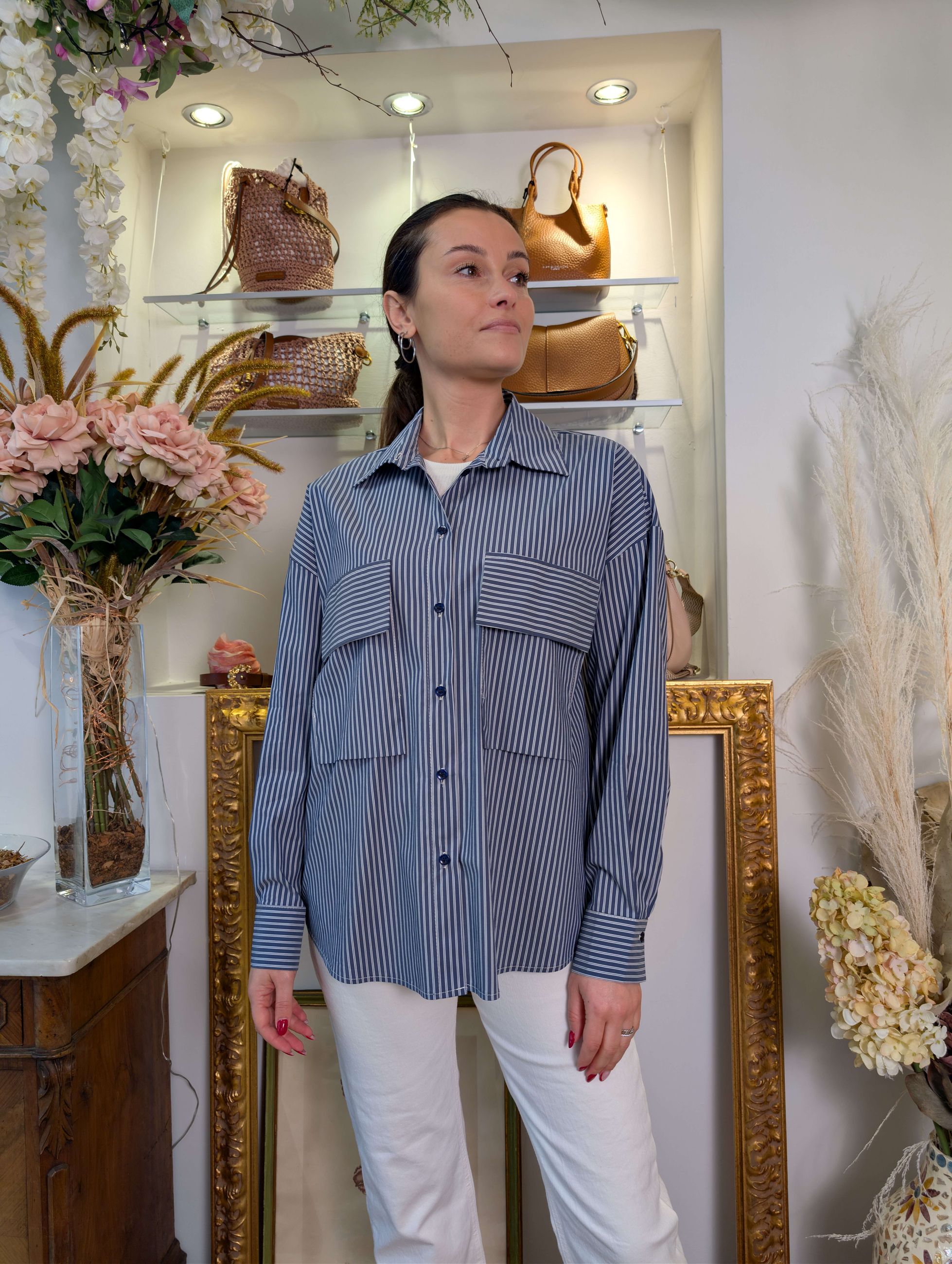 Camicia rigata con tasche - SHE_FLORENCE_LAB