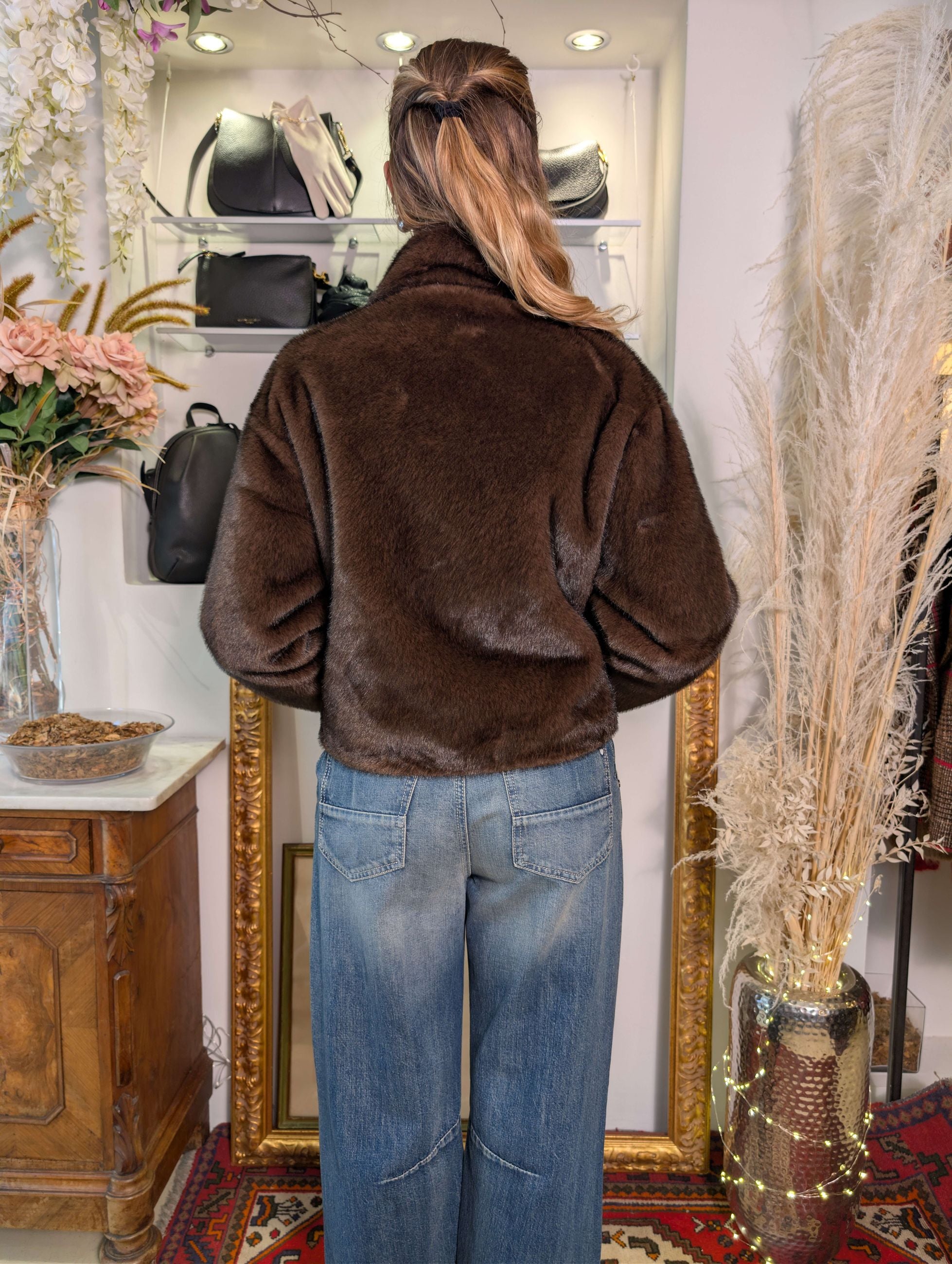 Bomber in faux fur effetto visone - SHE_FLORENCE_LAB