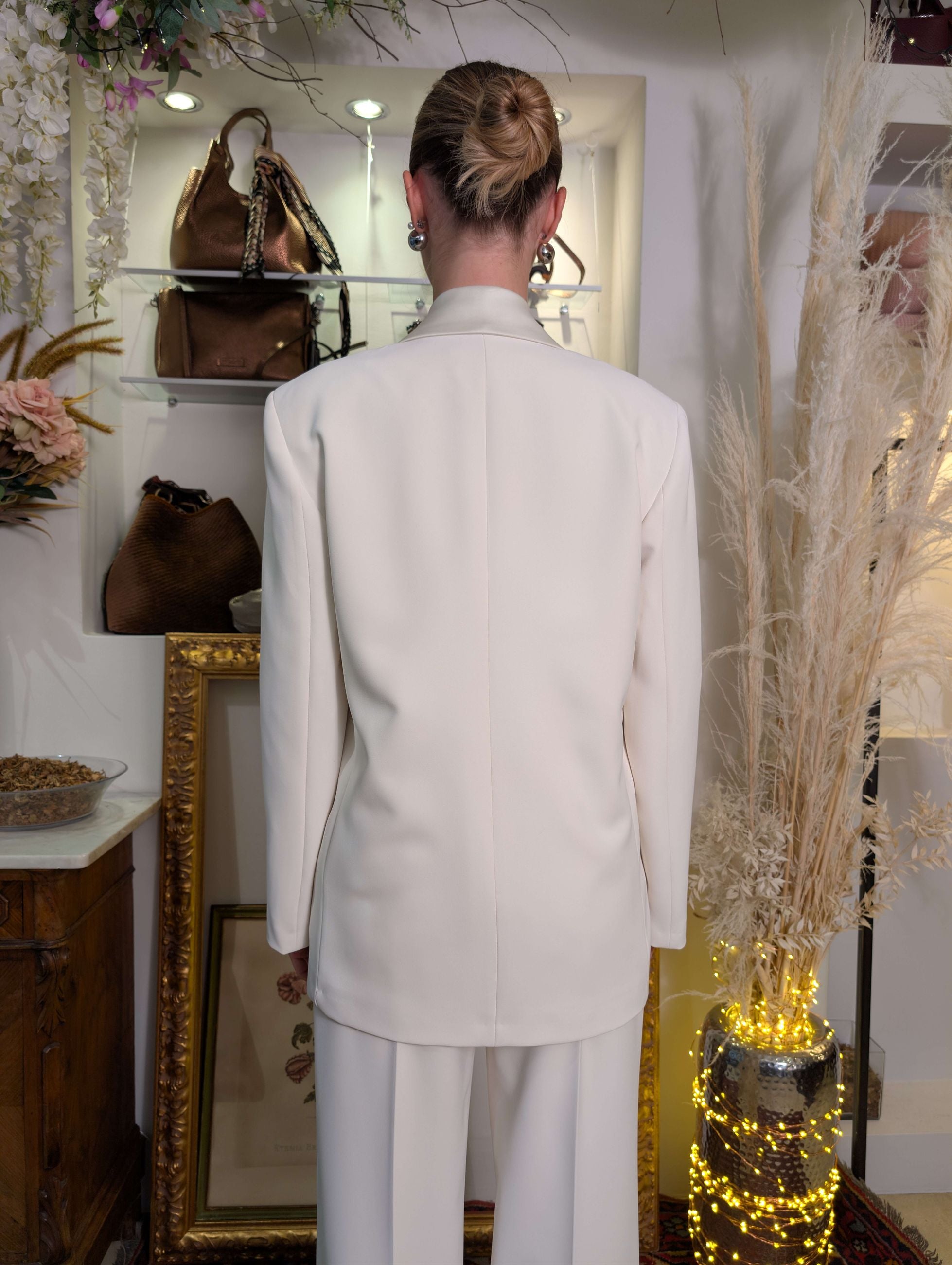 Giacca burro in tessuto tecnico con revers in raso - HAVE ONE