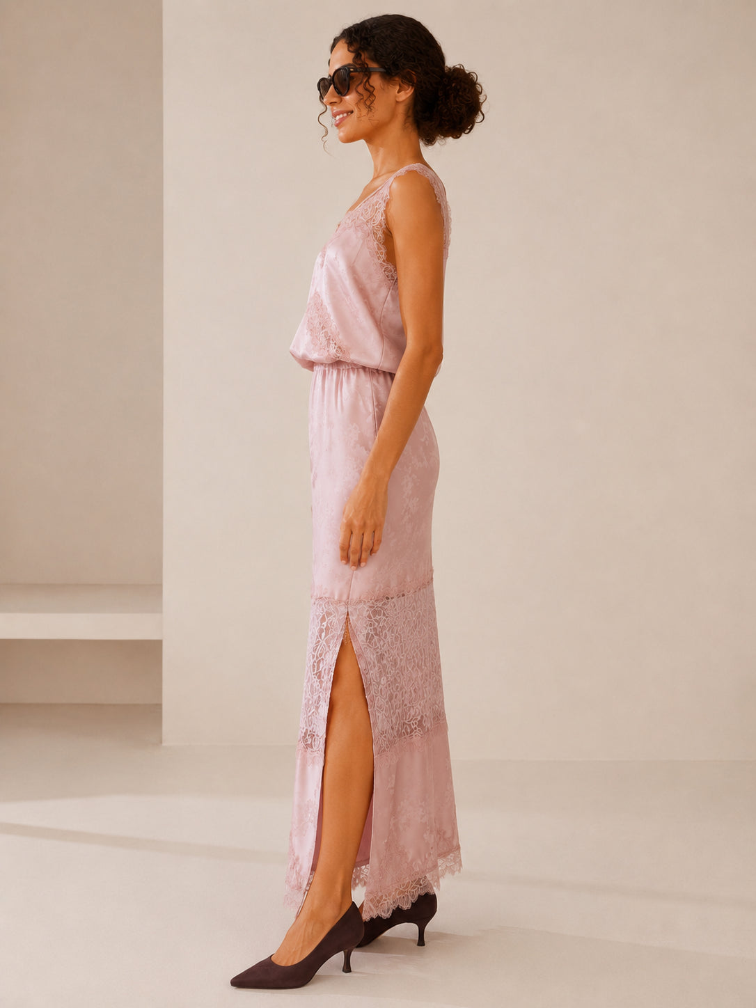 Gonna lunga in raso jacquard - VICOLO