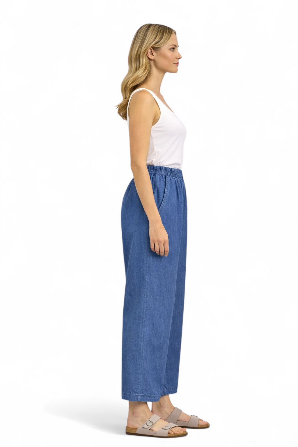 Panta in chambray 100% cotone - SHE_FLORENCE_LAB