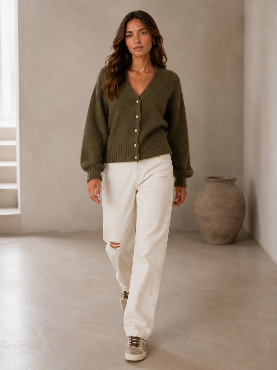 Cardigan in angora - .SOLO TRE
