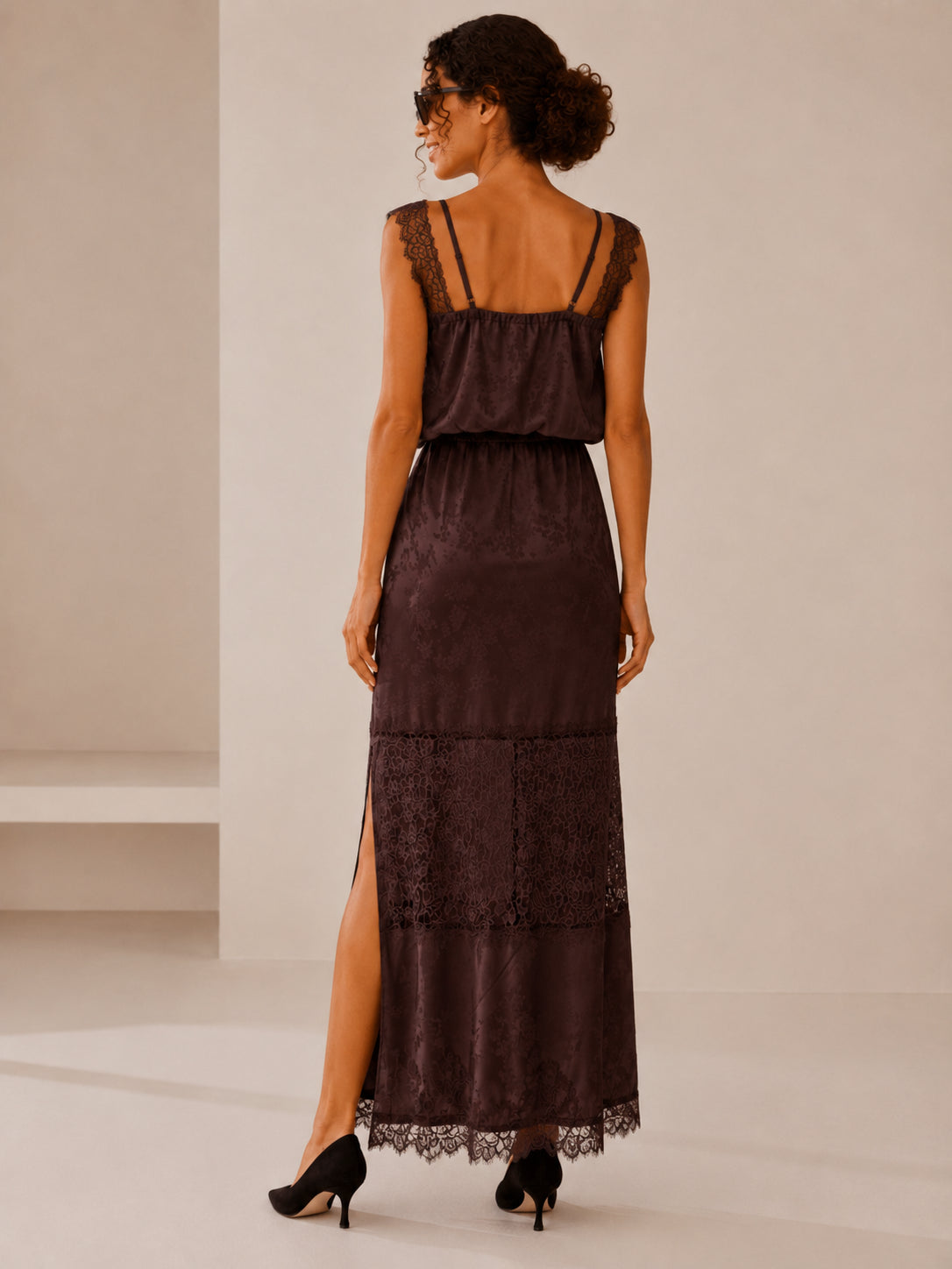 Gonna lunga in raso jacquard - VICOLO
