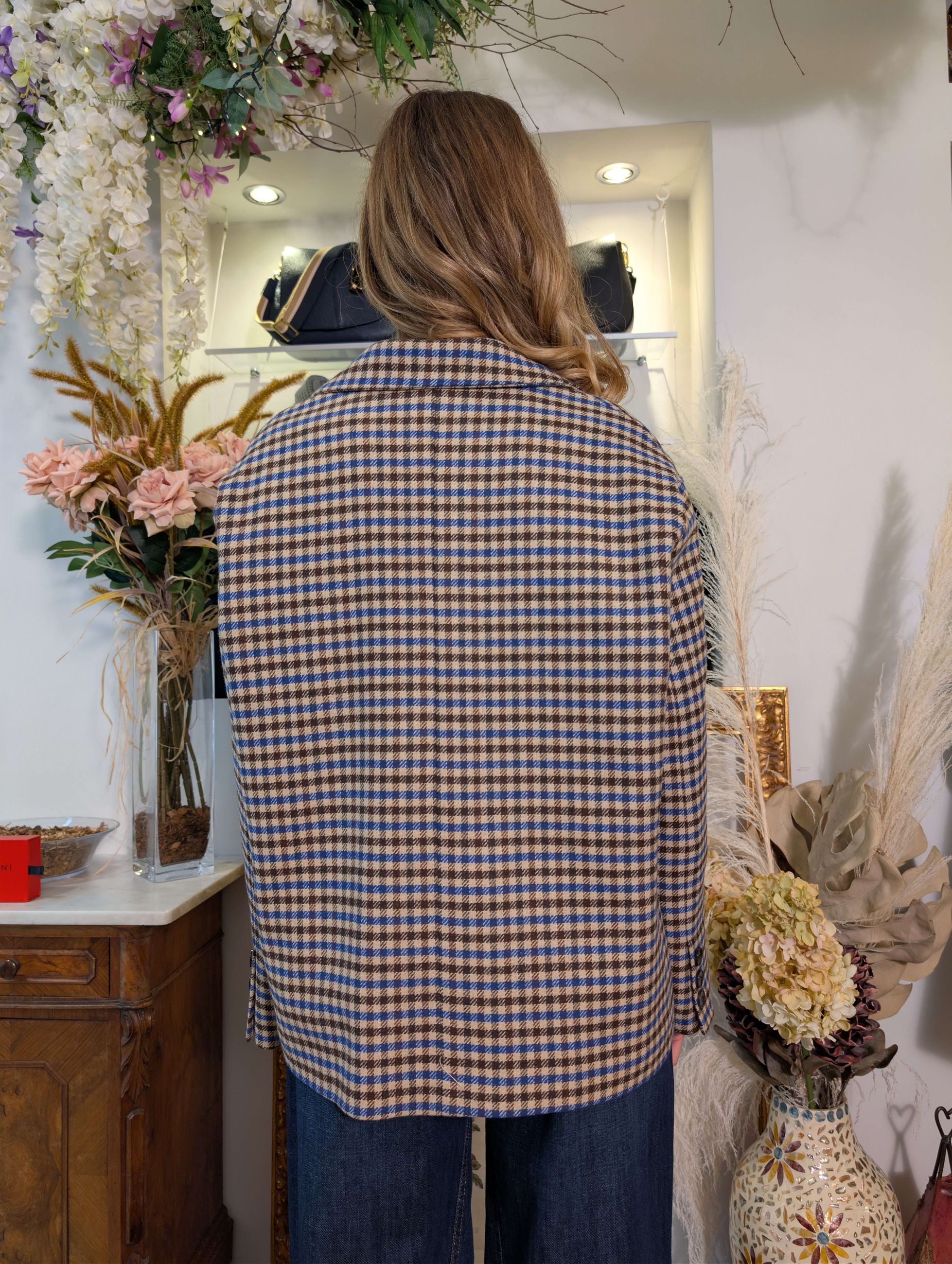 Giacca doppiopetto pied de poule - TENSIONE IN