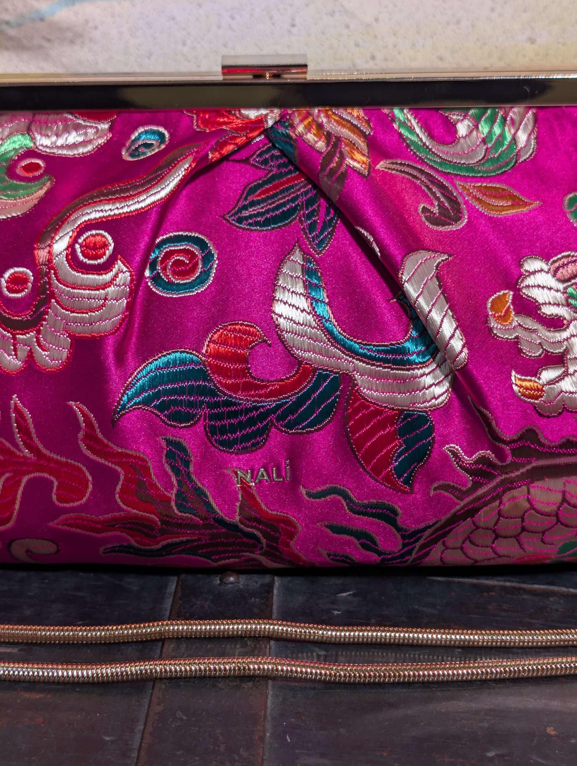 POCHETTE IBIZA STAMPA FLOREALE FUCSIA - NALI'