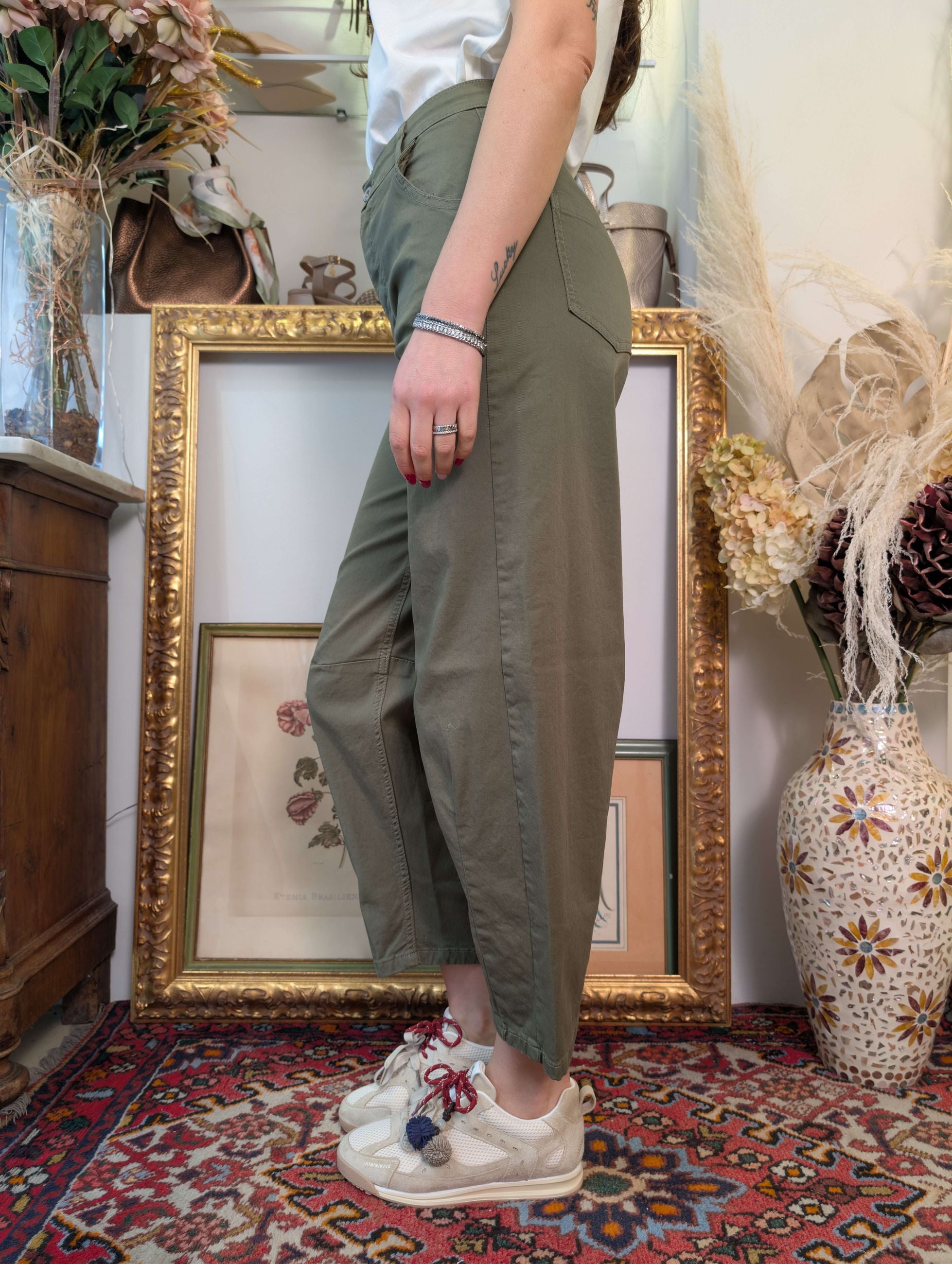 Panta baggy in gabardina di cotone - PLEASE