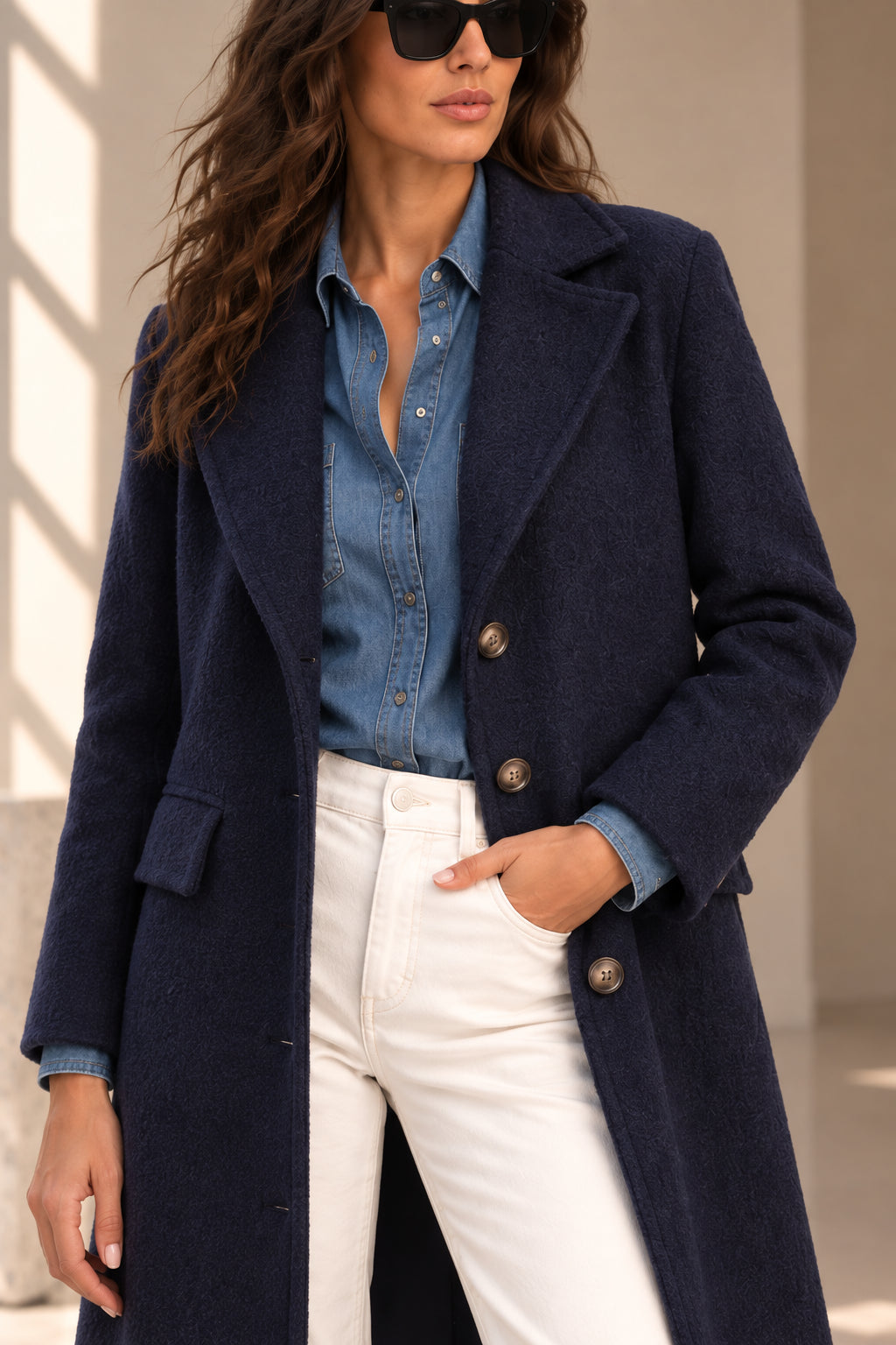 Cappotto lungo in pura lana bouclé - GL for Her