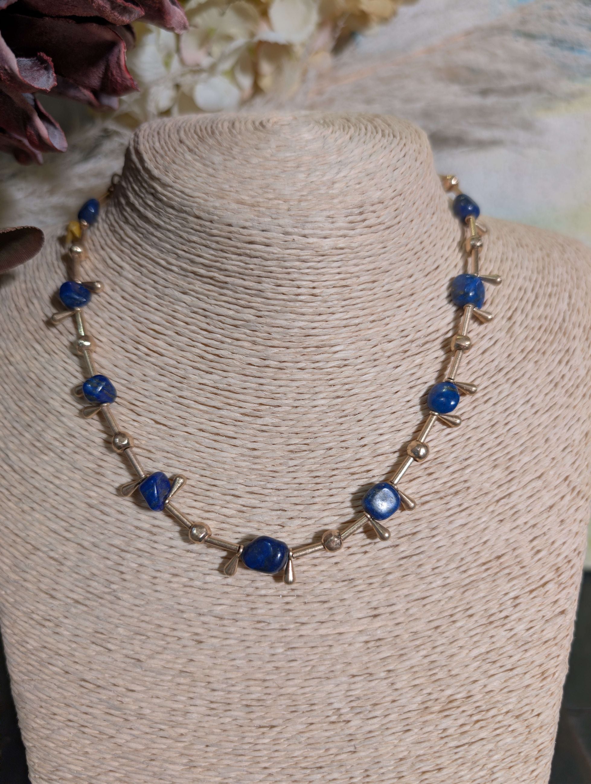 COLLANA ERA CON PIETRE NATURALI BLU ORO - NALI'