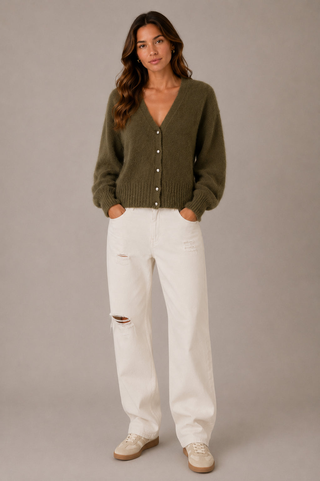 Cardigan in angora - .SOLO TRE