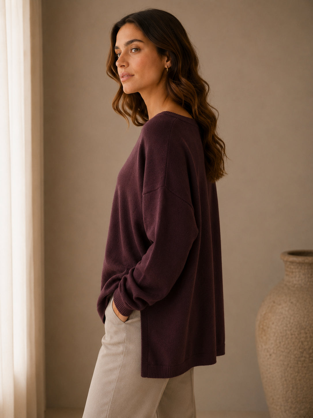 Maglia oversize pura lana - .SOLO TRE