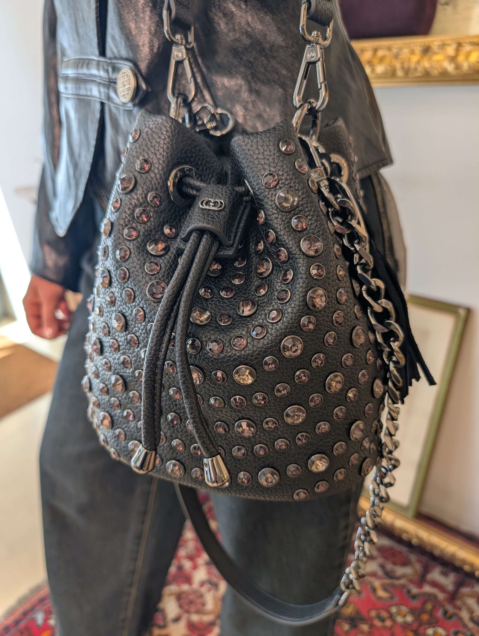 ANDROMEDA SMALL BUCKET TUMBLED PU LEATHER - La Carrie Bag
