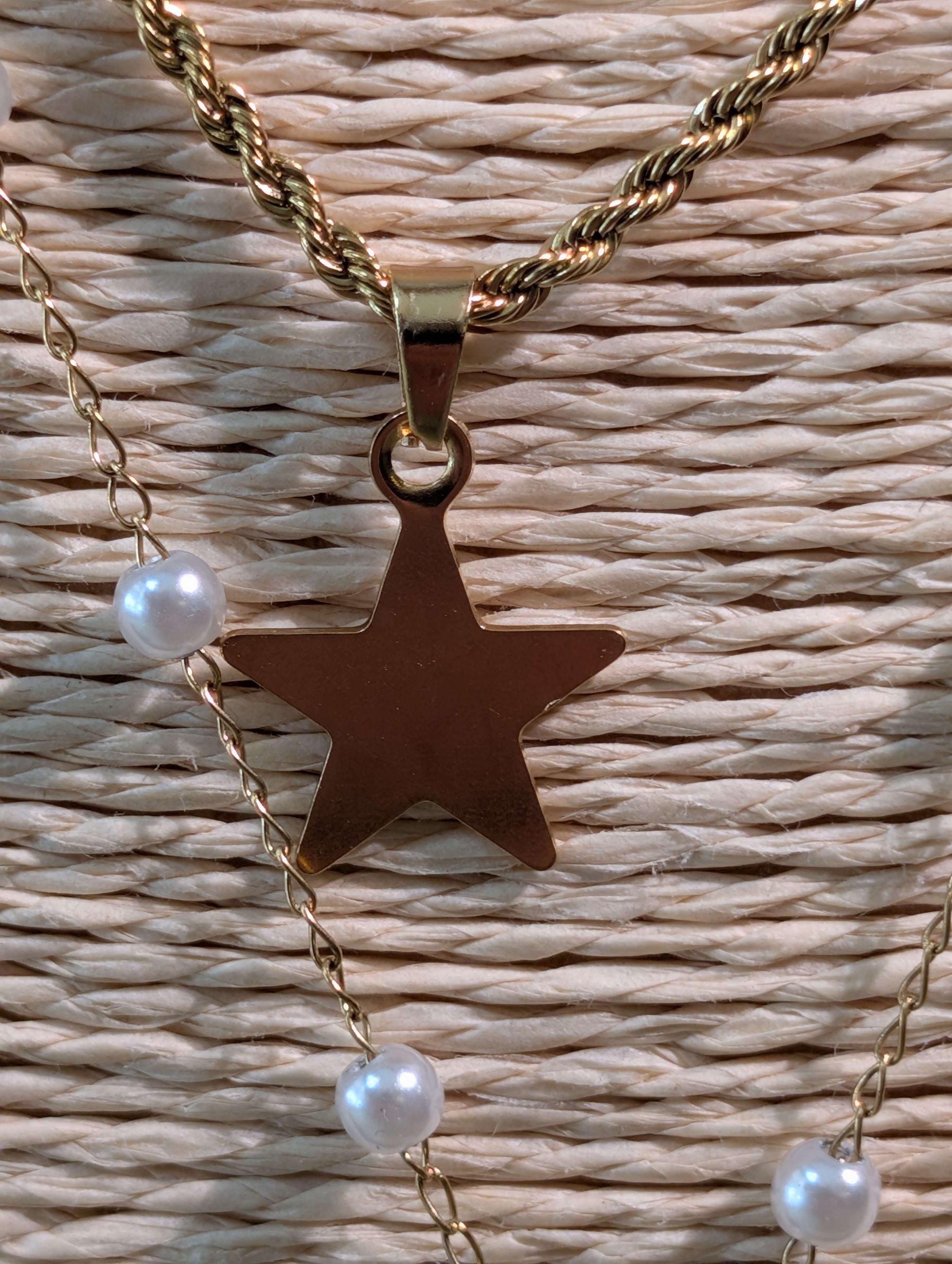 COLLANA MULTIFILO CON PENDENTE STELLA ORO - NALI'