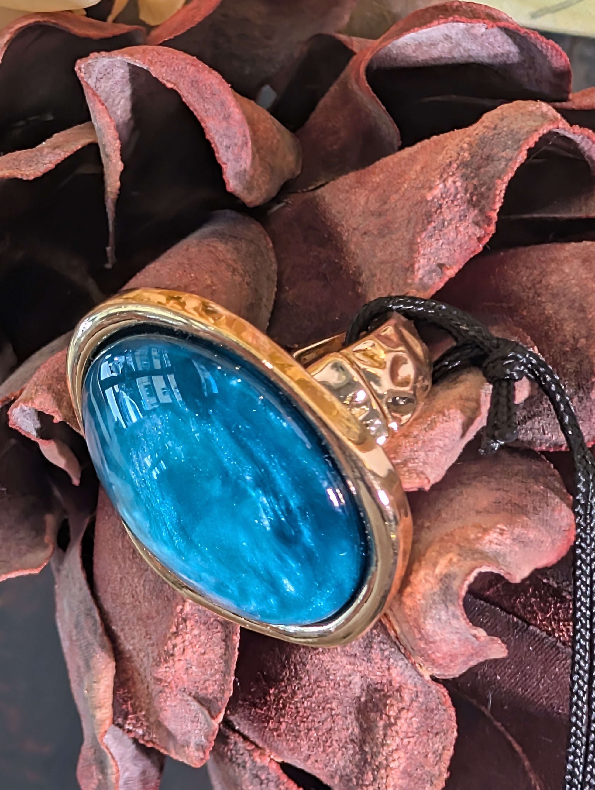 ANELLO CHIARA OVER IN RESINA BLU - NALI'