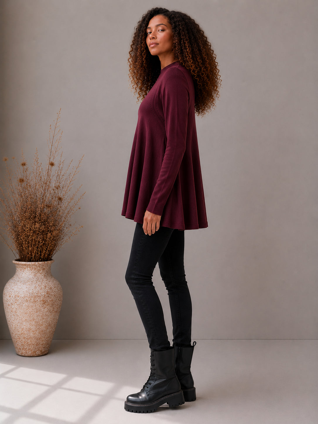 Maglia Godet in Lana Finezza 12 - .SOLO TRE