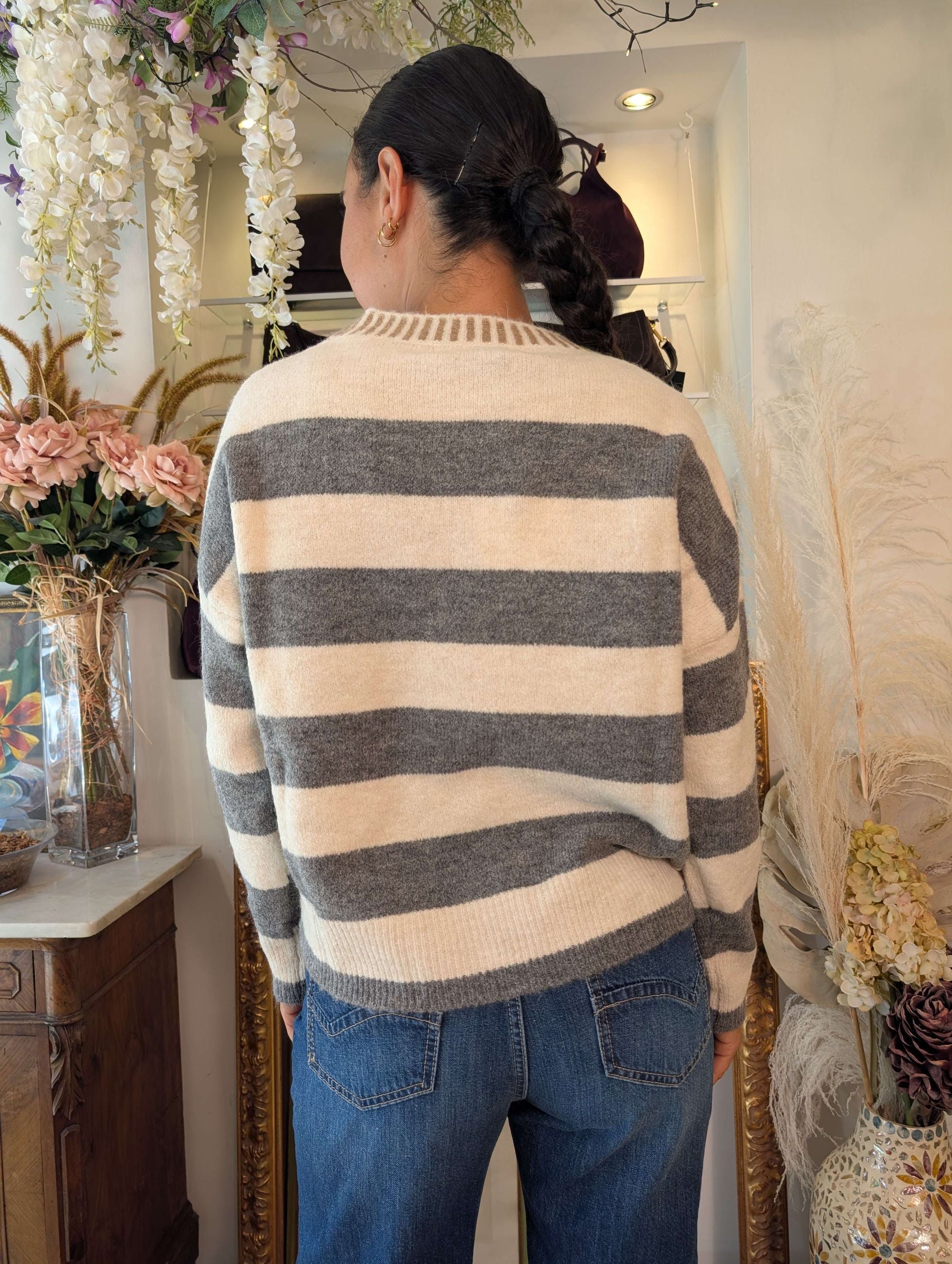 PULL PARICOLLO A RIGHE CON COLLO RIGATO - HAVE ONE