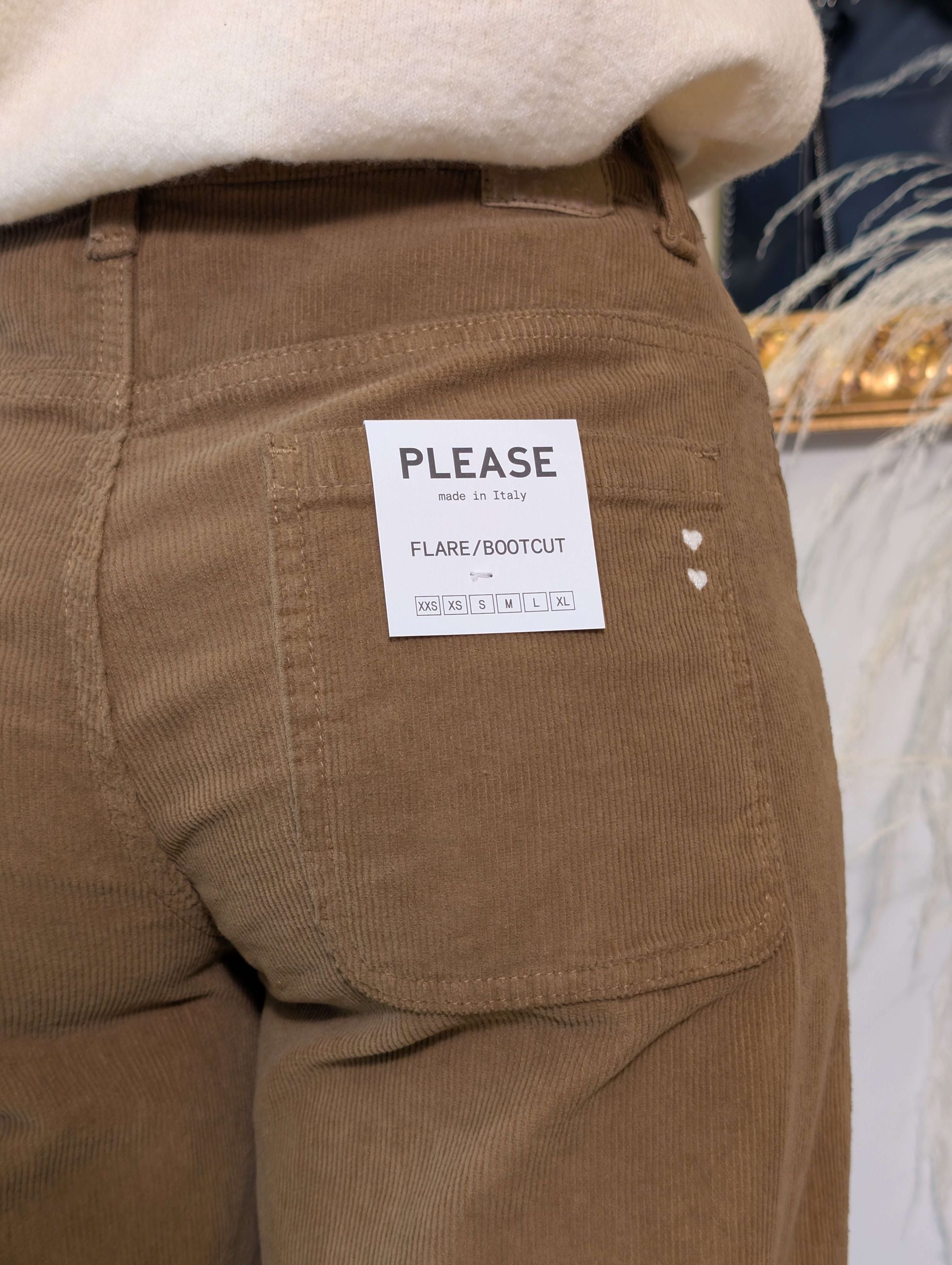 Pantalone palazzo in velluto 1.000 righe - PLEASE