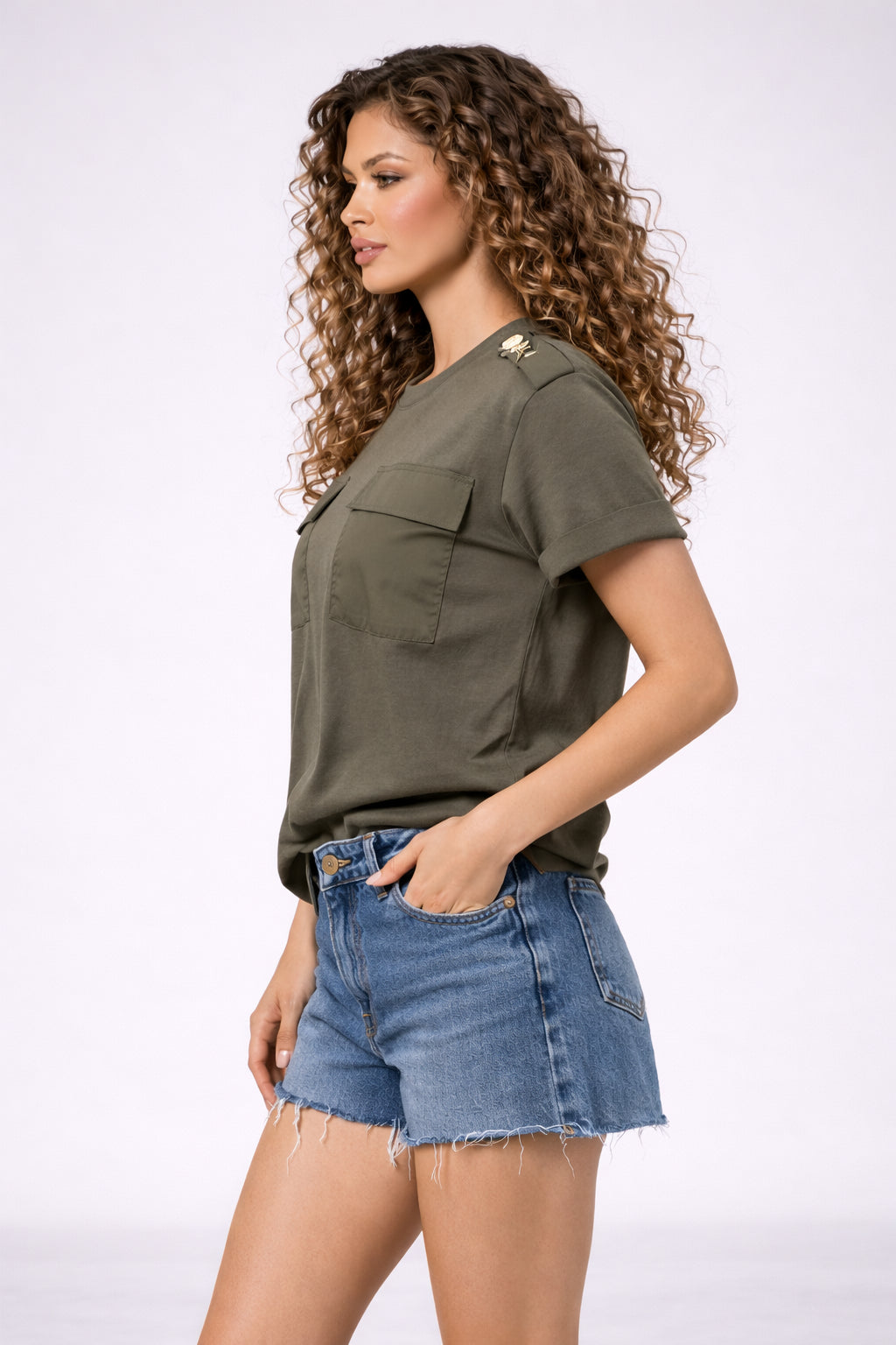 T-shirt con tasche e spallini - MARKUP DONNA