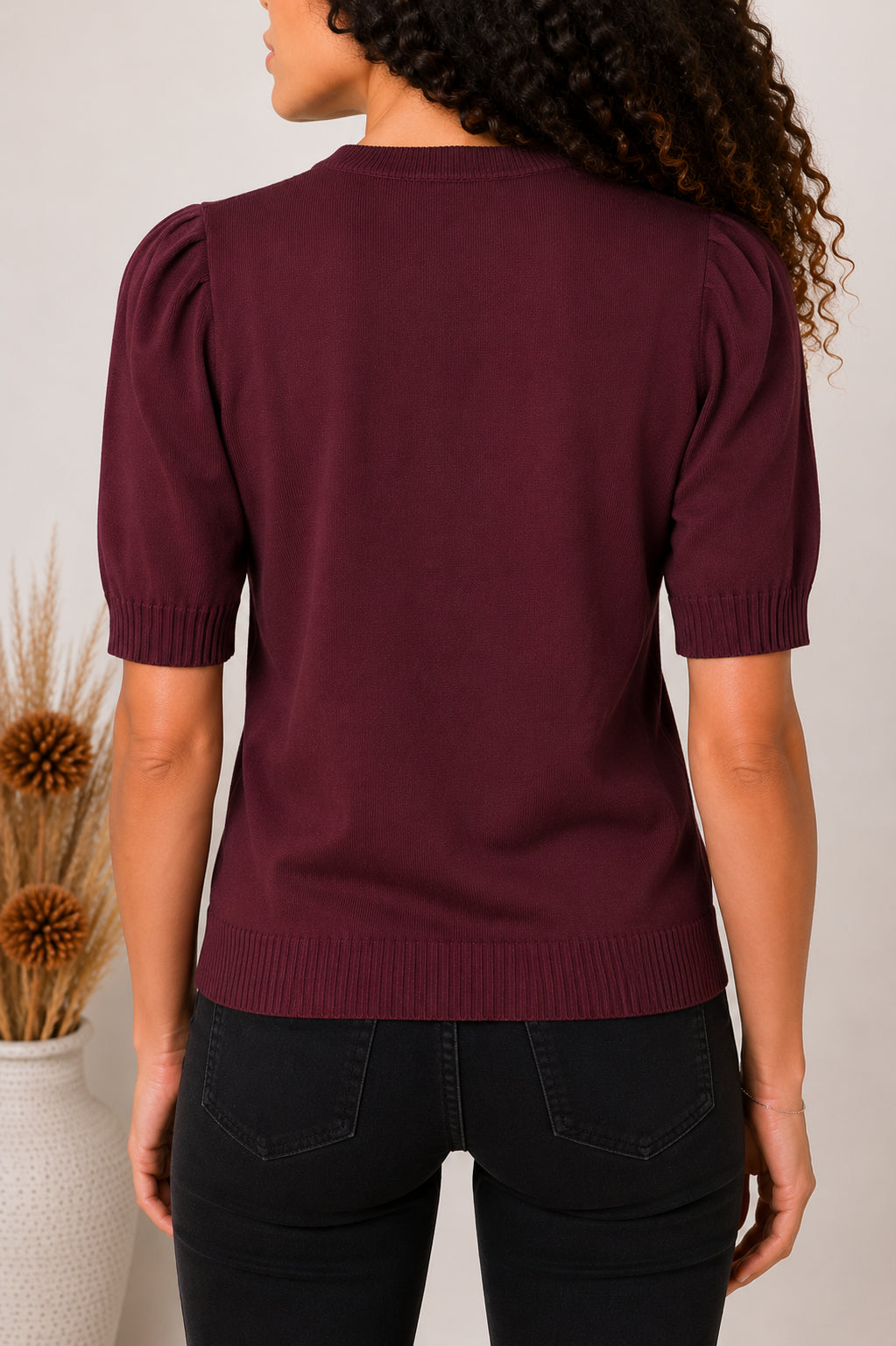Maglia in viscosa finezza 12 con maniche a sbuffo - SHE_FLORENCE_LAB