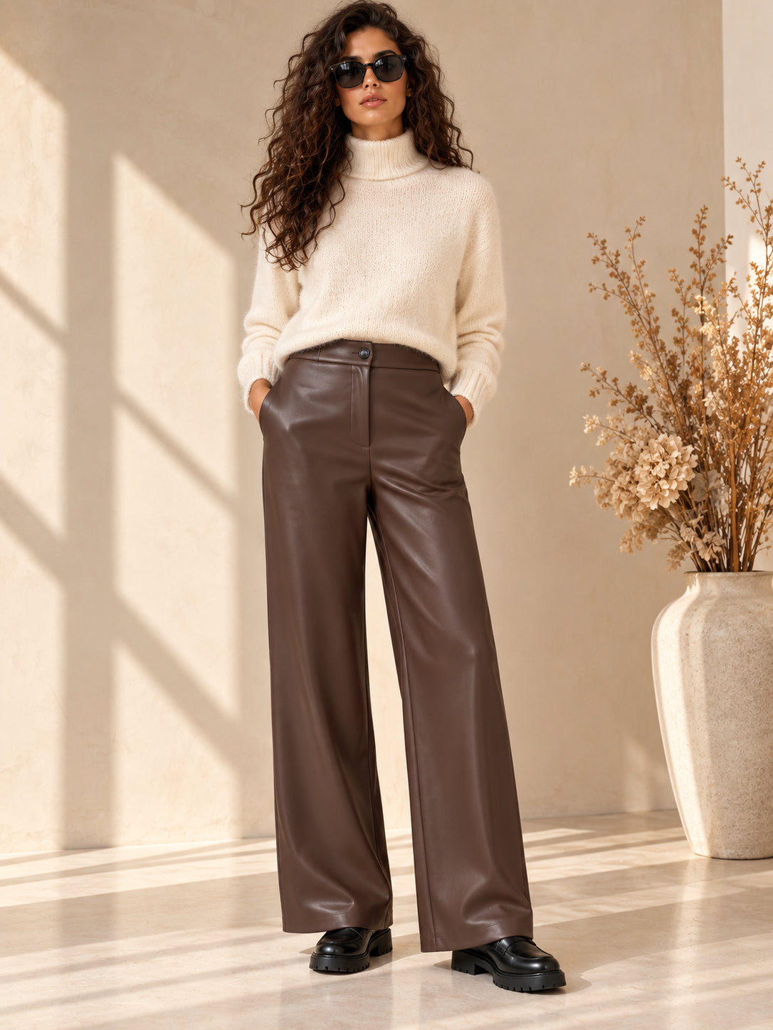 Pantalone Wide Leg in Ecopelle Soft - SHE_FLORENCE_LAB