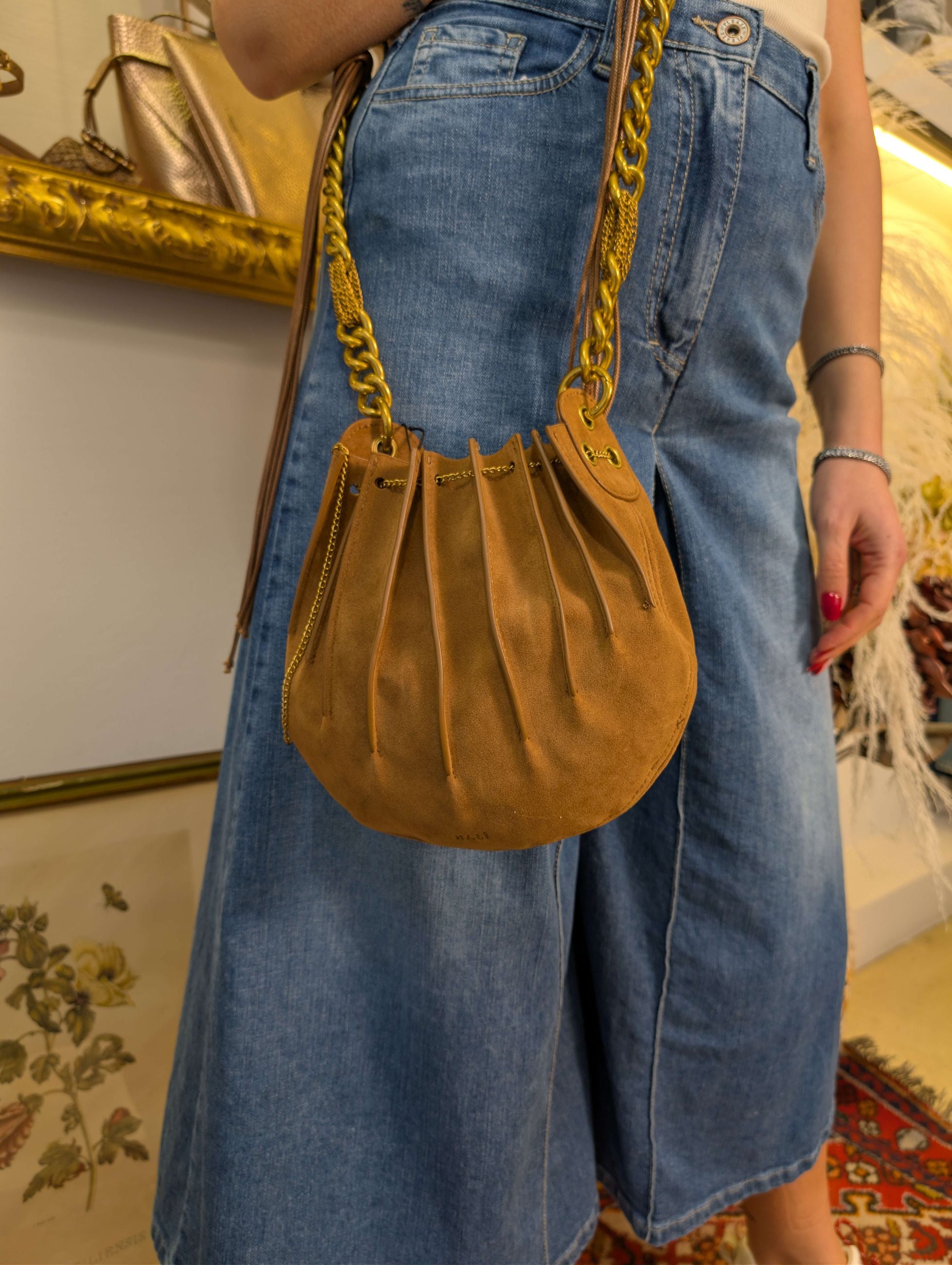 BORSA EVISSA SMALL + TRACOLLA MARRONE - NALI'