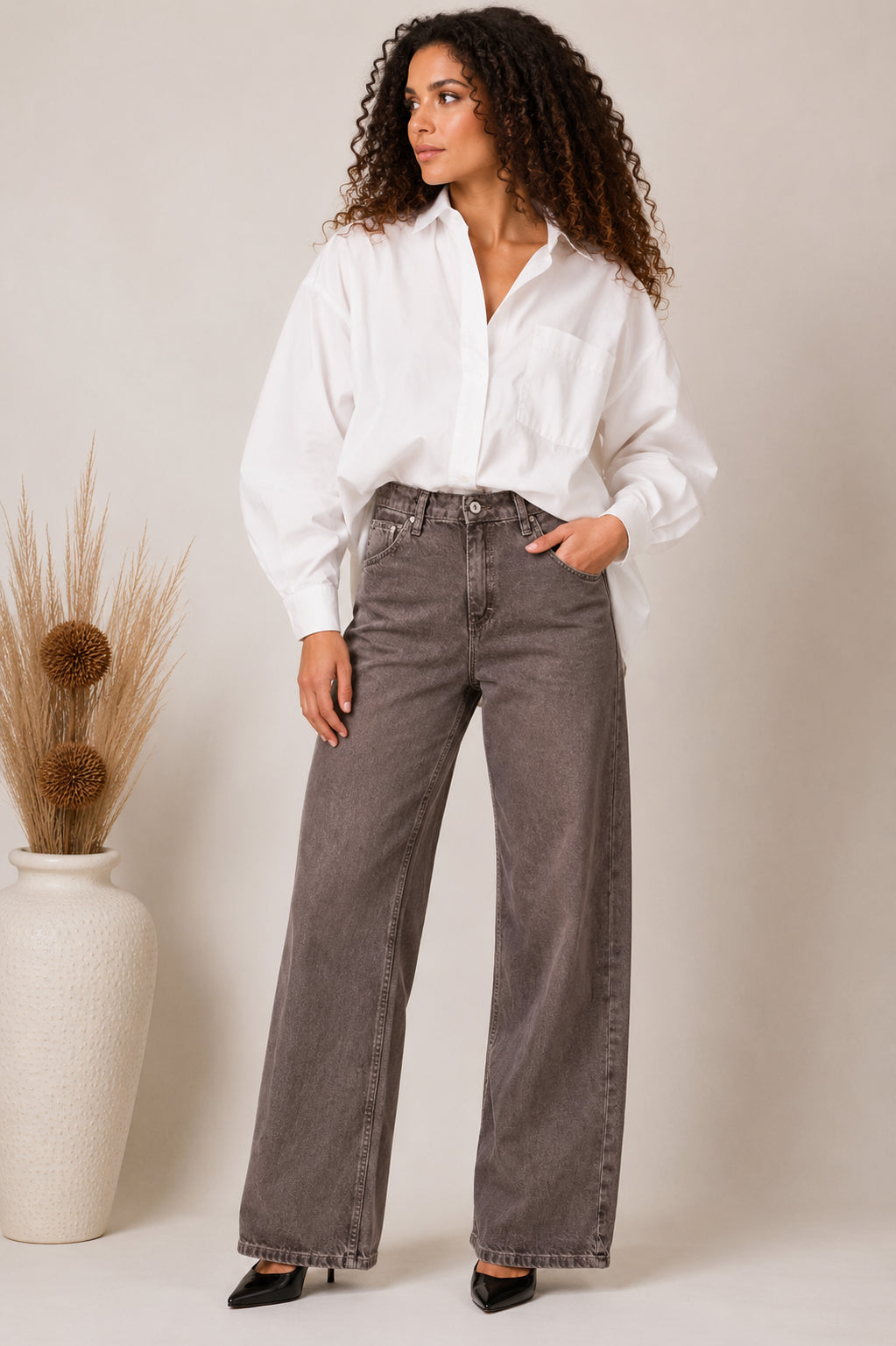 Jeans Wide Leg Vintage Wash Please - PLEASE