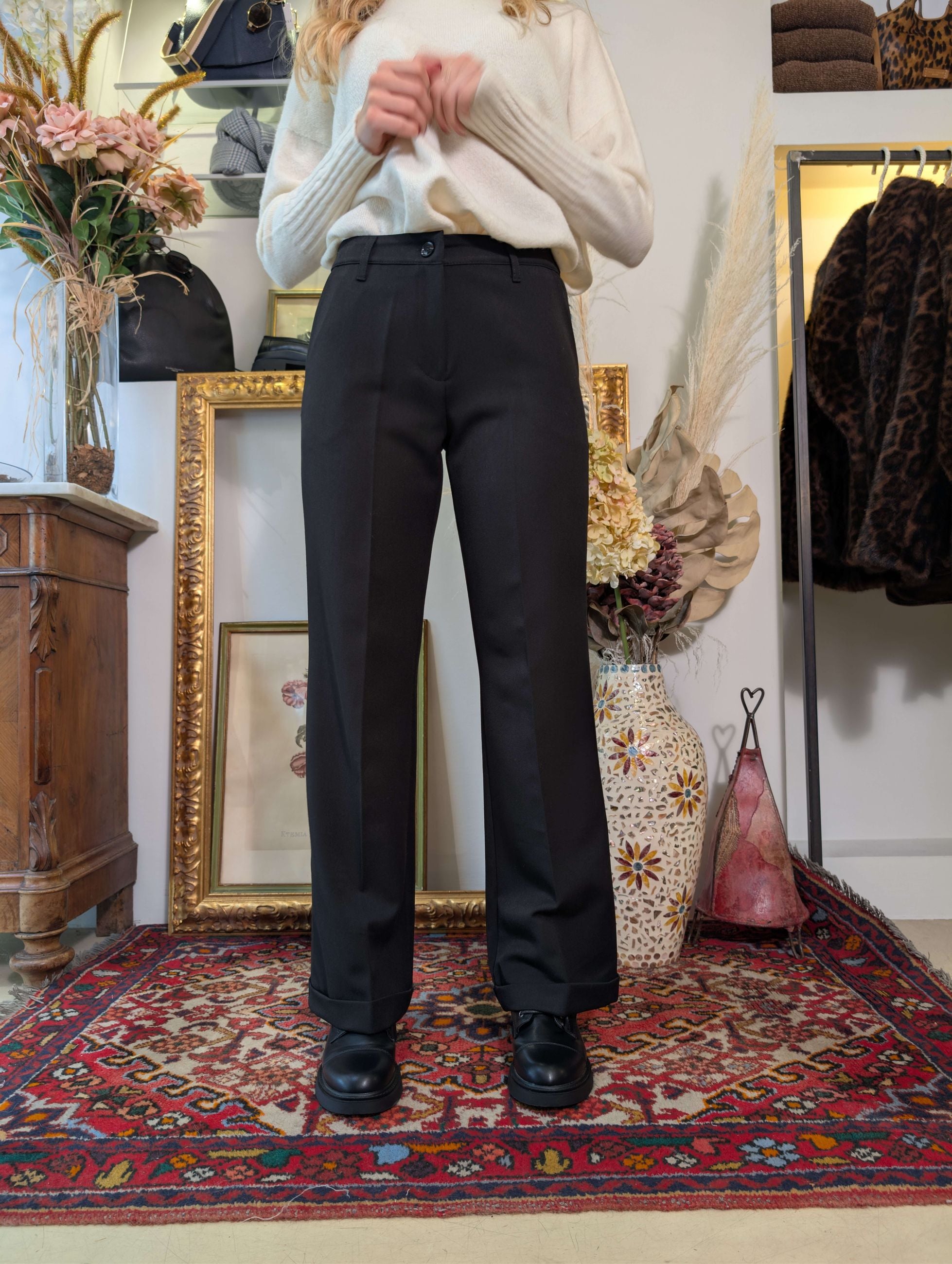 Pantalone a gamba dritta in twill - SHE_FLORENCE_LAB