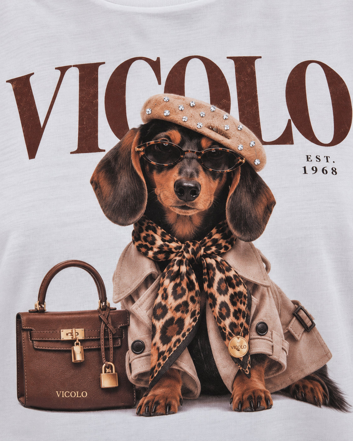 T-shirt Vicolo oversize con stampa bassotto fashion - VICOLO