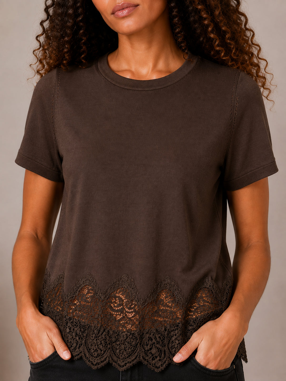 Maglia in viscosa finezza 12 con pizzo - SHE_FLORENCE_LAB