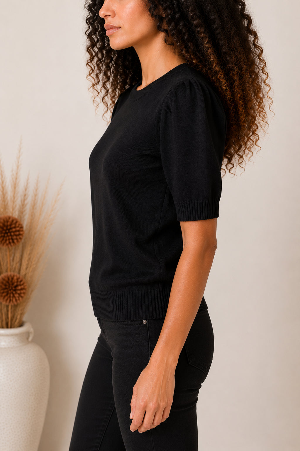 Maglia in viscosa finezza 12 con maniche a sbuffo - SHE_FLORENCE_LAB