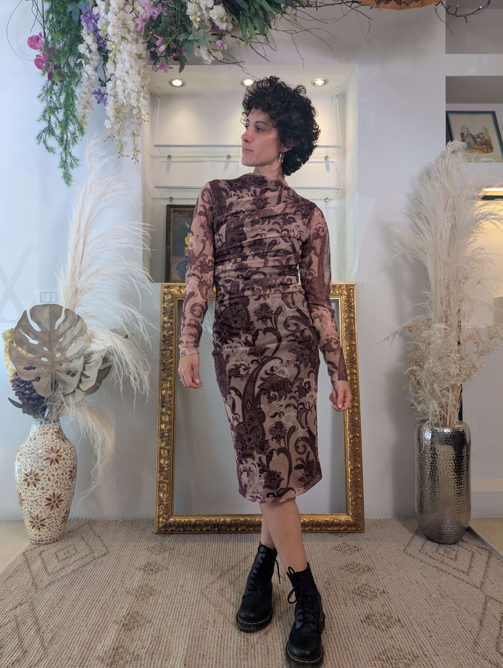 Abito in tulle con drappeggio e collo cratere - HAVE ONE