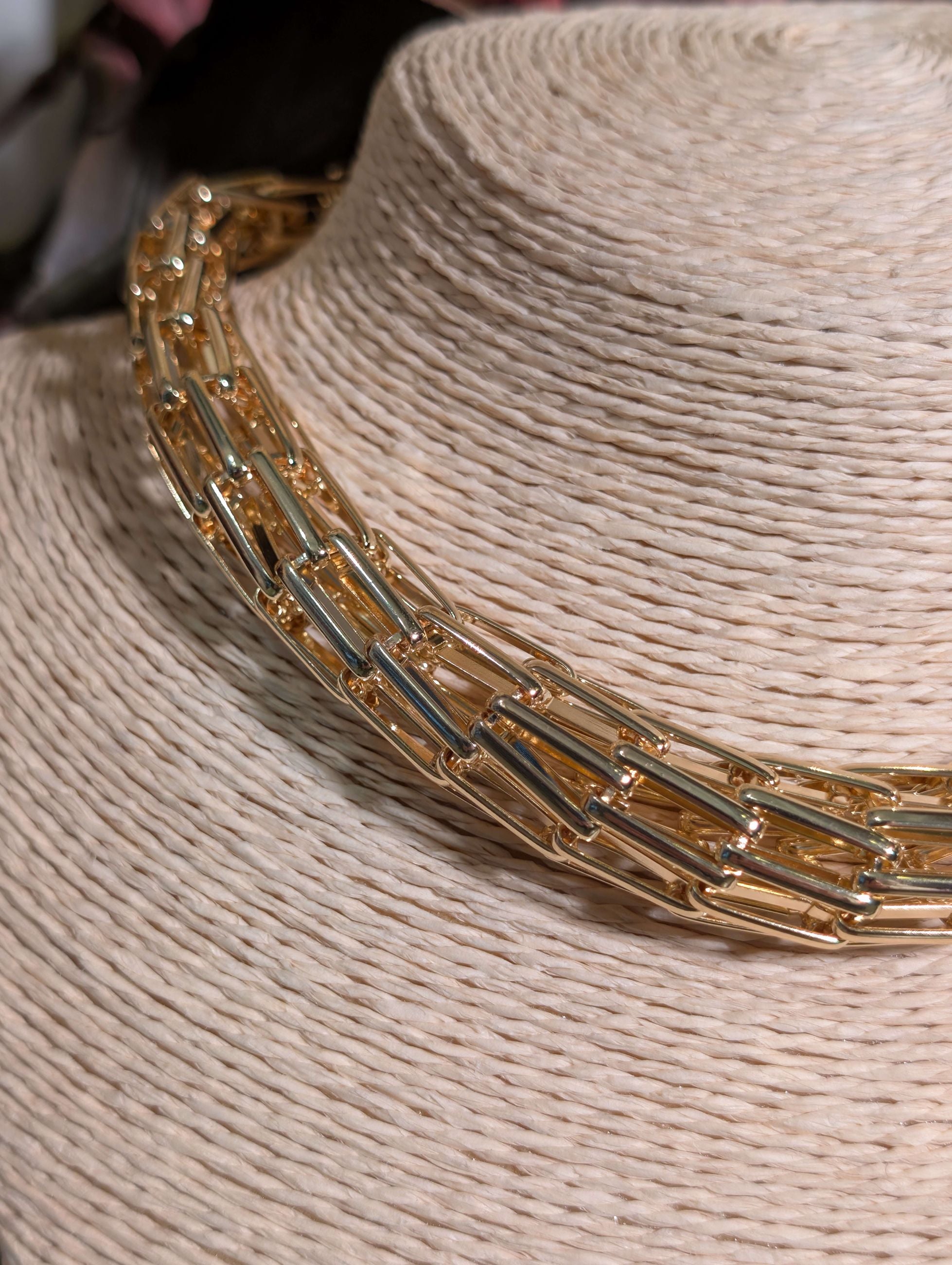 COLLANA LUDO MAGLIA TUBOLARE OVER  ORO - NALI'