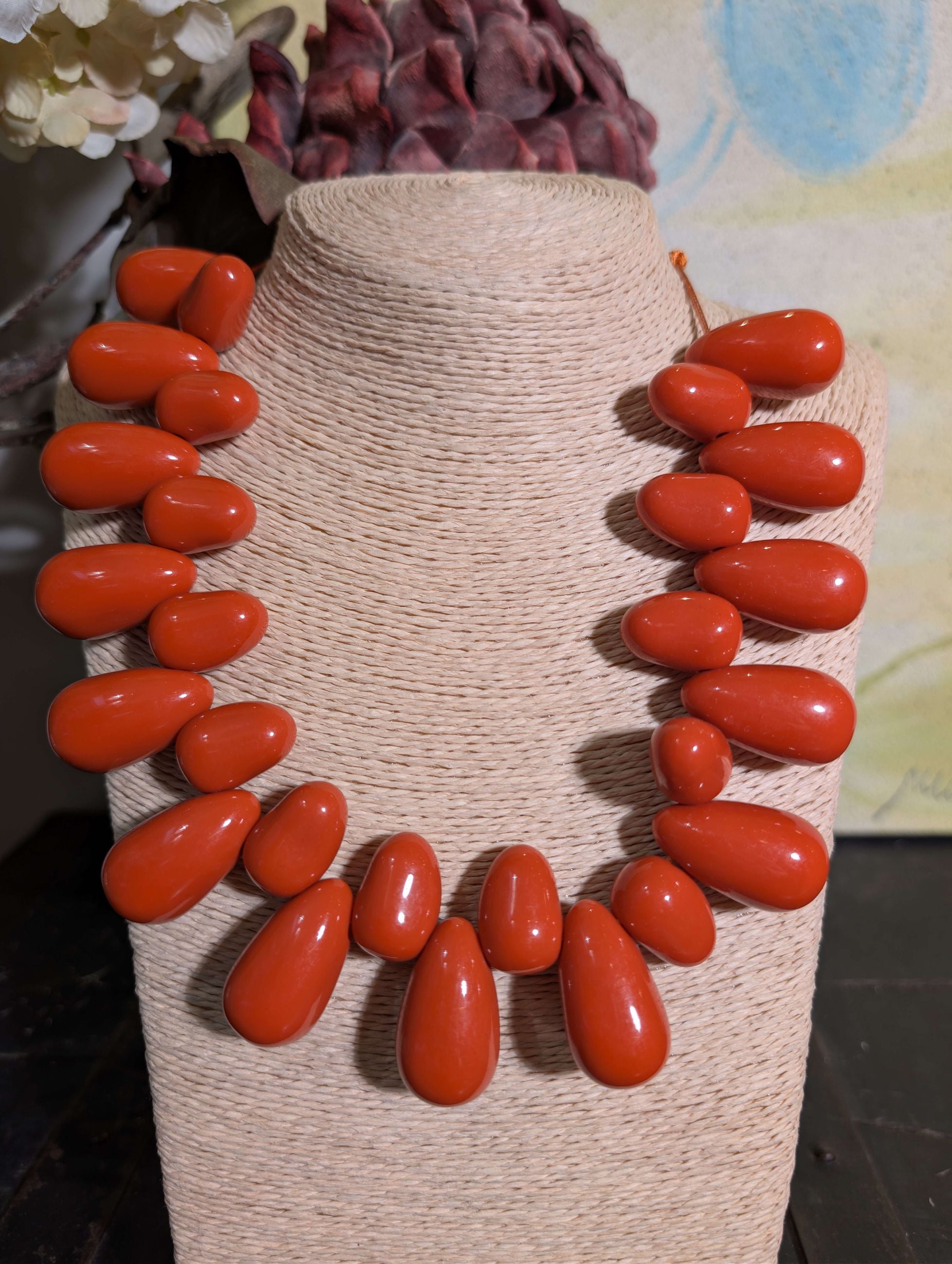 COLLANA ZURI IN RESINA A GOCCIA ARANCIO - NALI'