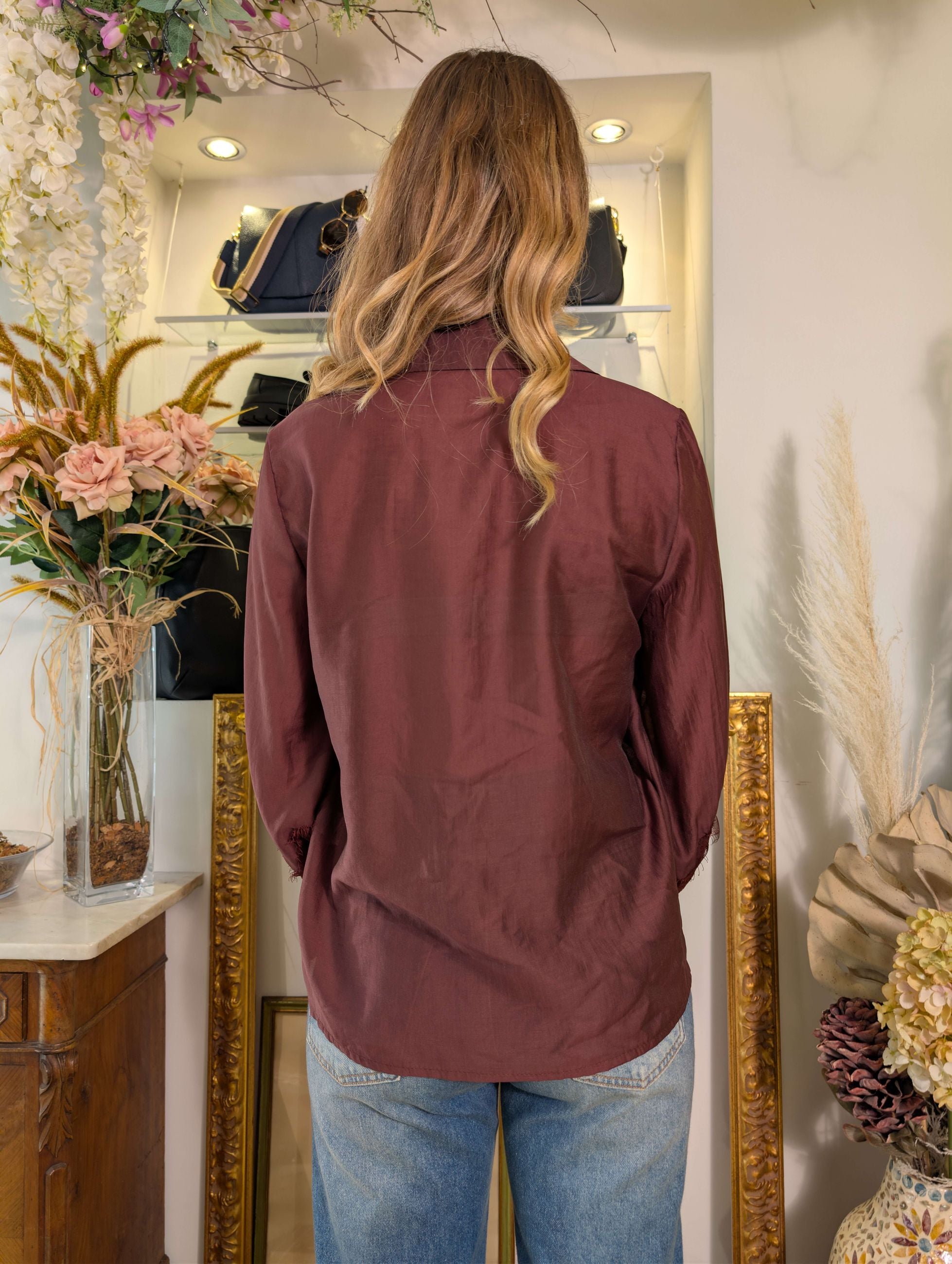 Camicia in Tencel con inserto in pizzo - SHE_FLORENCE_LAB