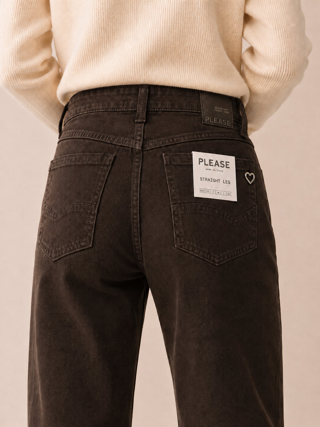 Panta straight fit in gabardina elasticizzata - PLEASE