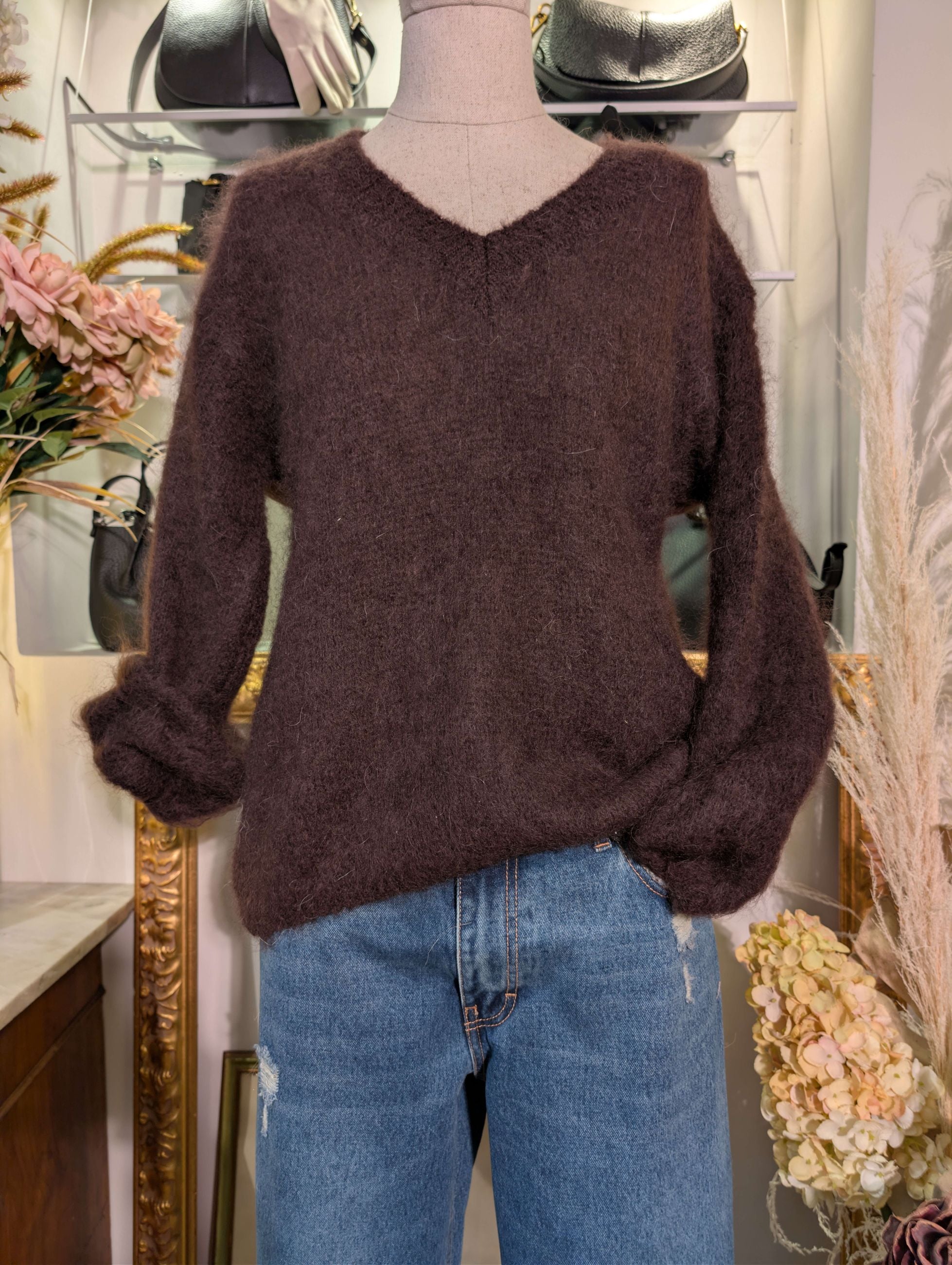 Scollo a V in kid mohair - HAVE ONE