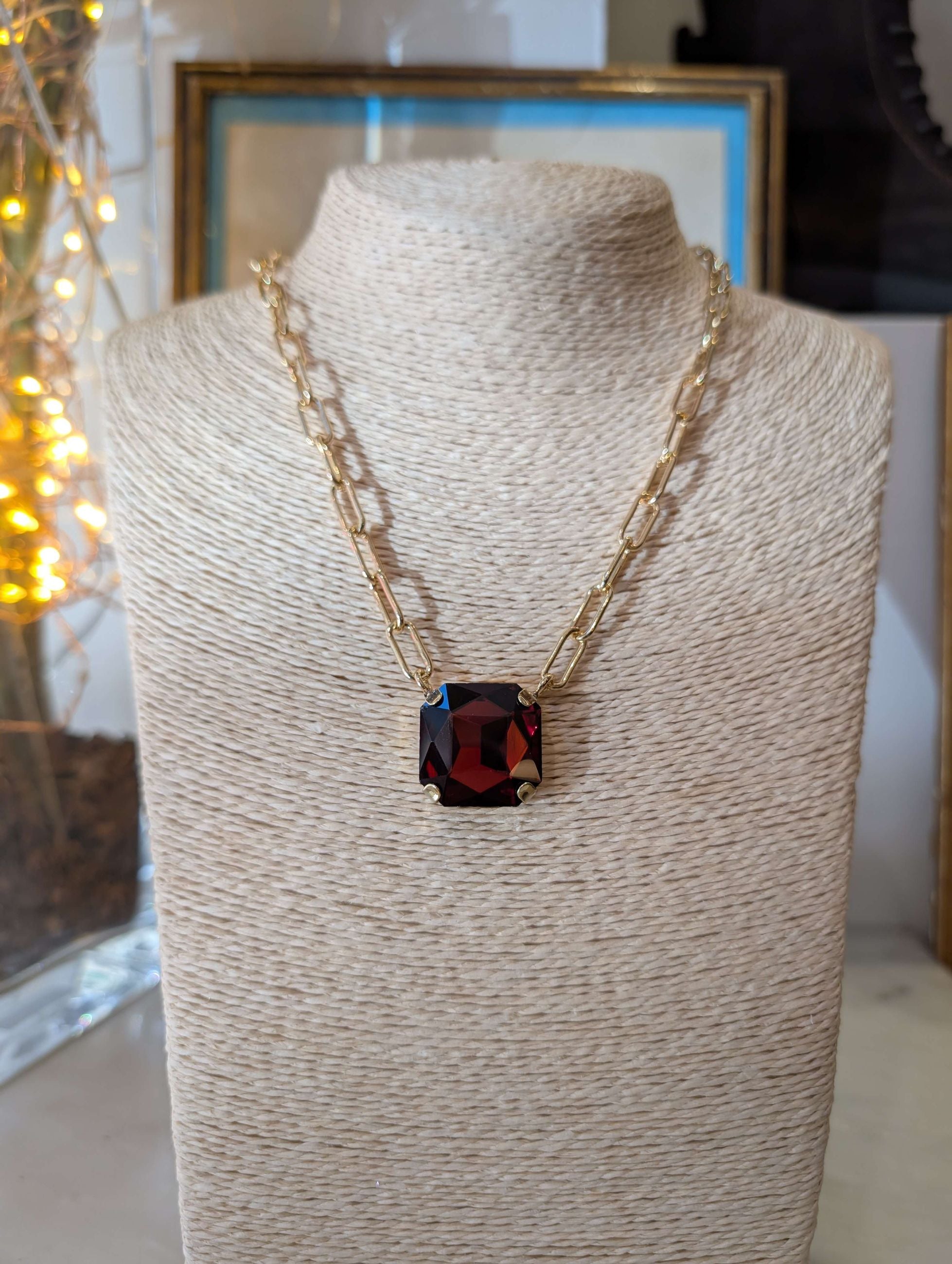 COLLANA VALE CON PIETRA ROSSO - NALI'