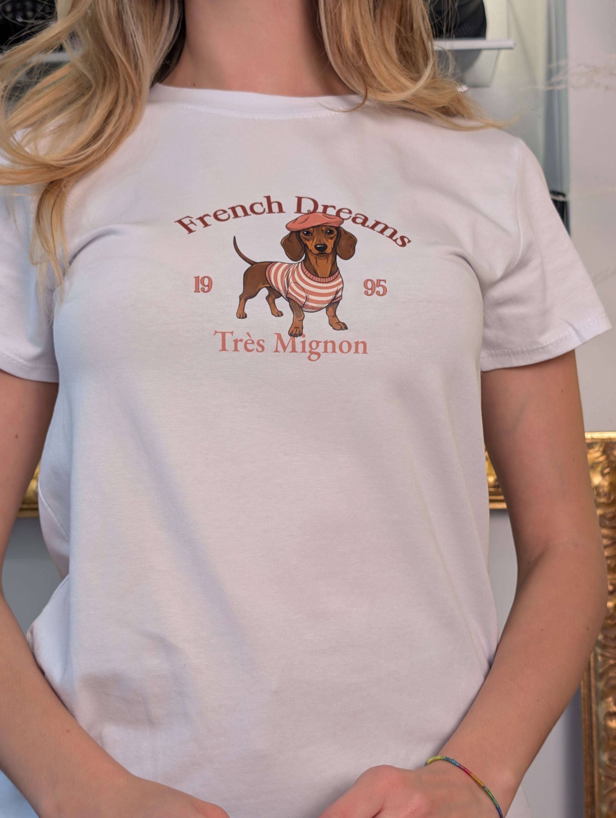 T-shirt con bassotto francese - PLEASE