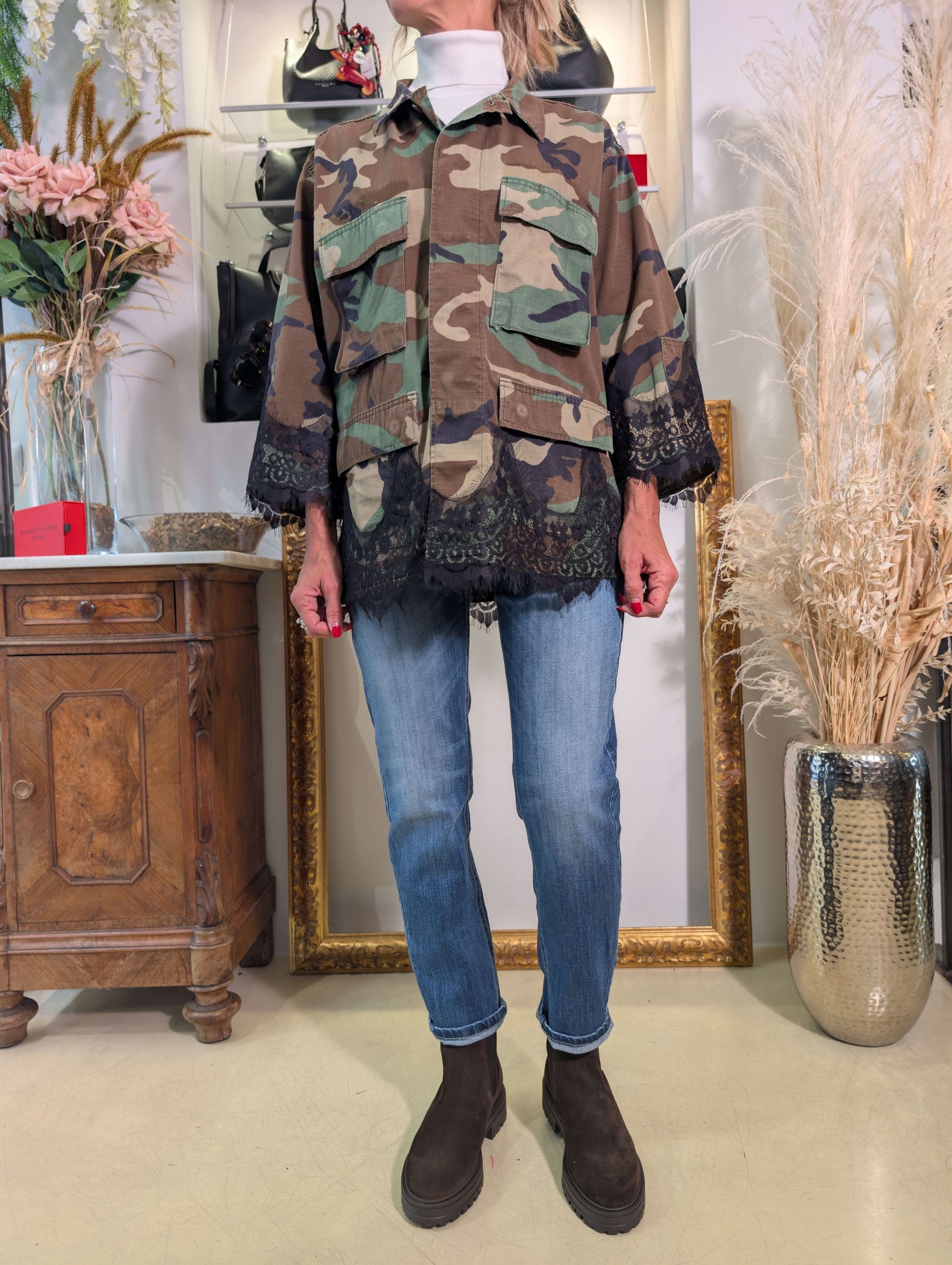 Giacca militare vintage con pizzi - TENSIONE IN