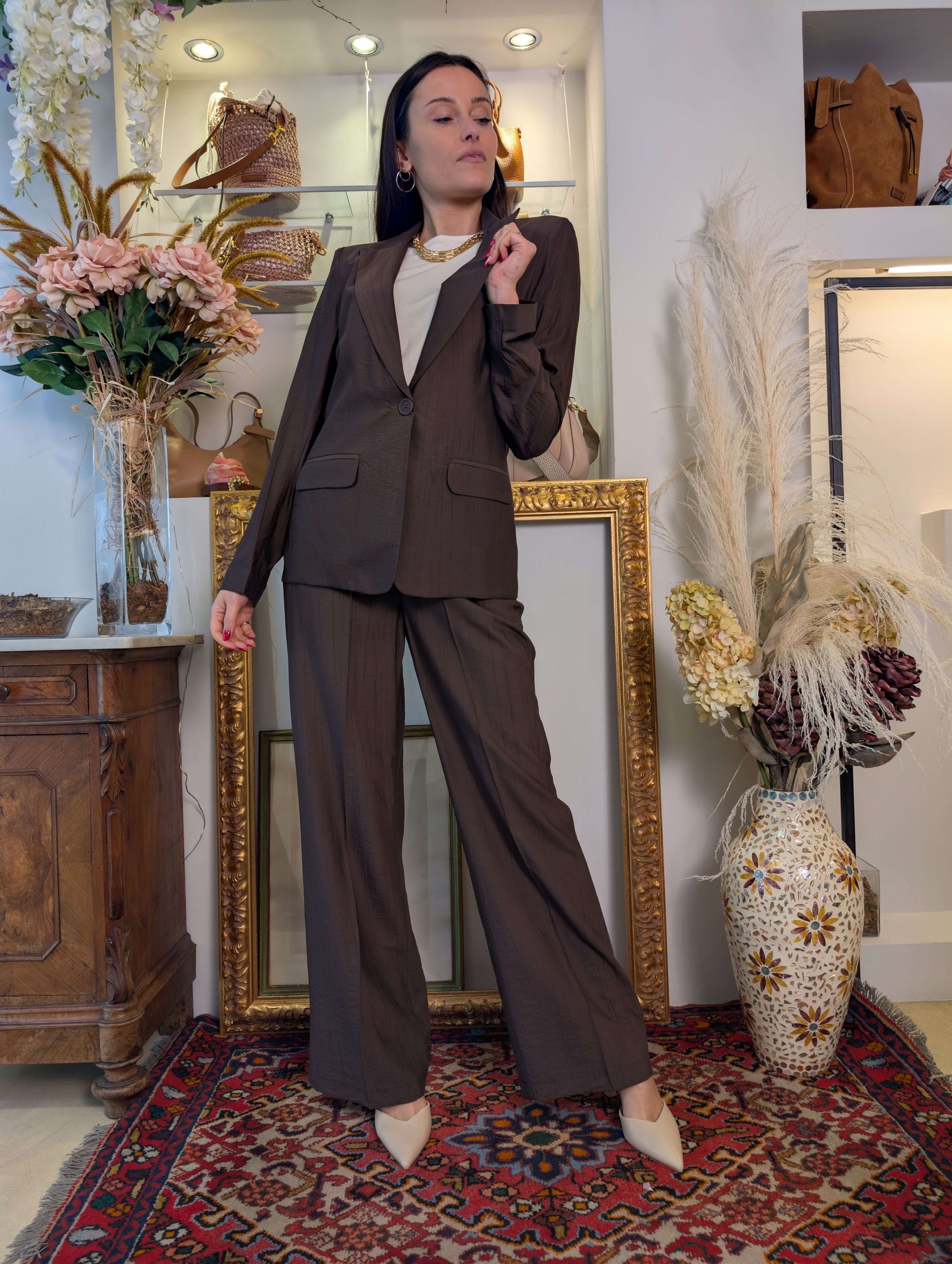 Giacca slim fit Le Sarte del Sole – Tessuto crinkle in viscosa naturale - LE SARTE DEL SOLE