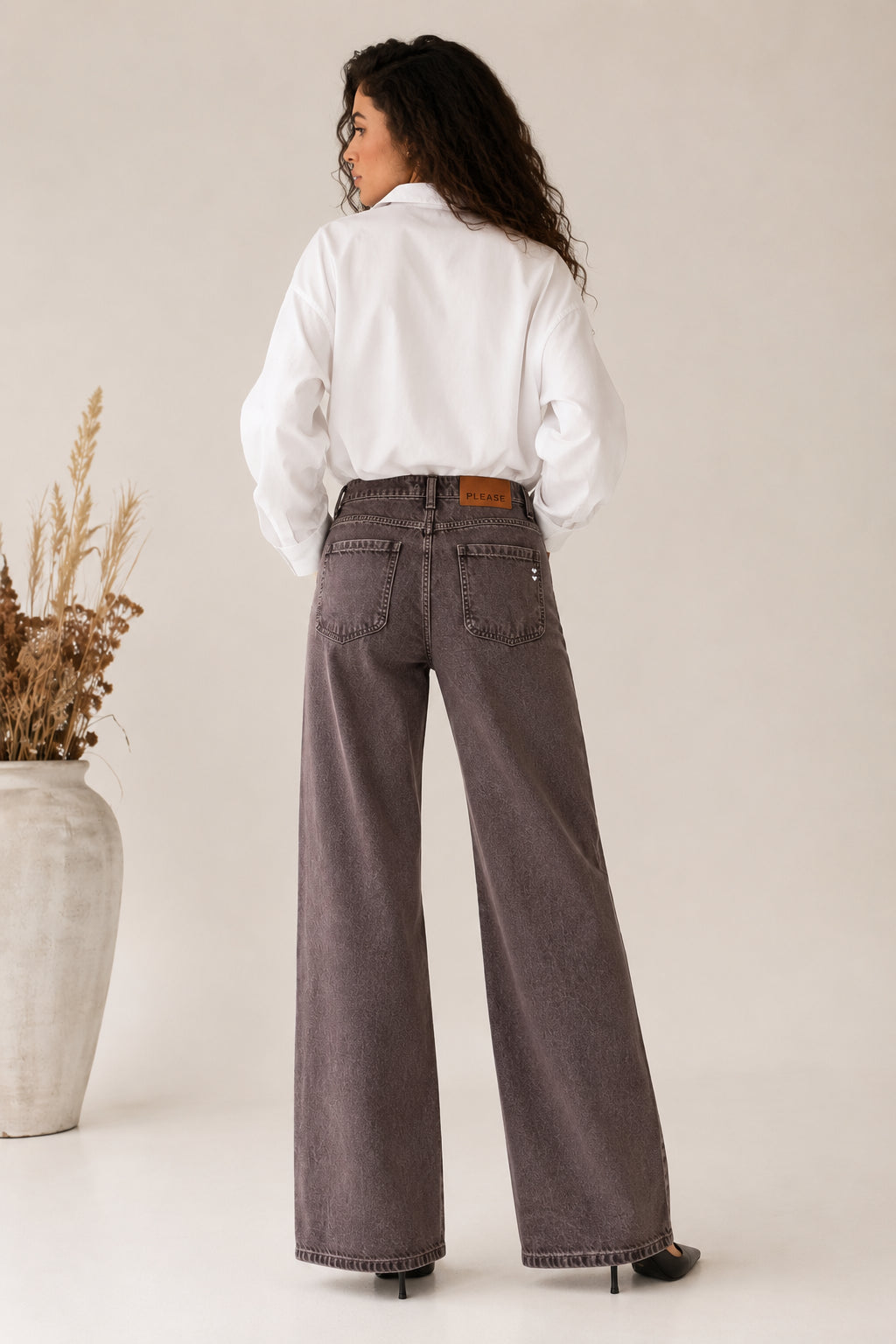 Jeans Wide Leg Vintage Wash Please - PLEASE