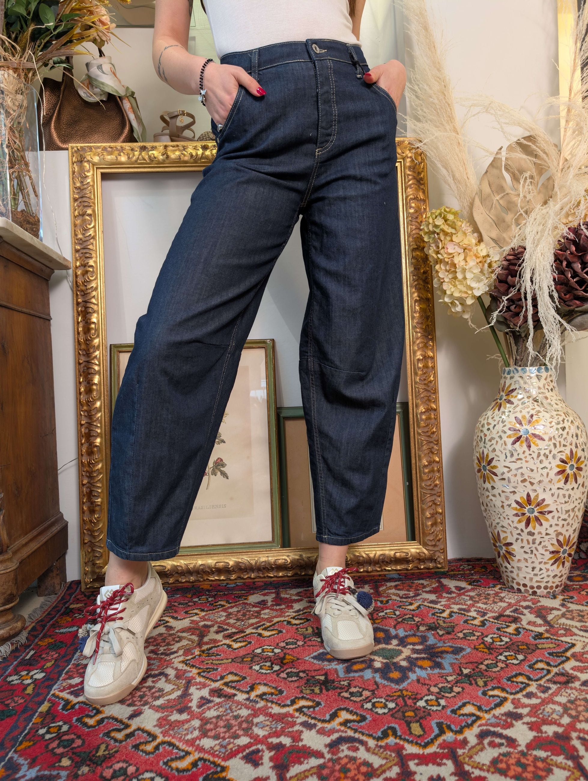 Panta baggy in denim blu - PLEASE