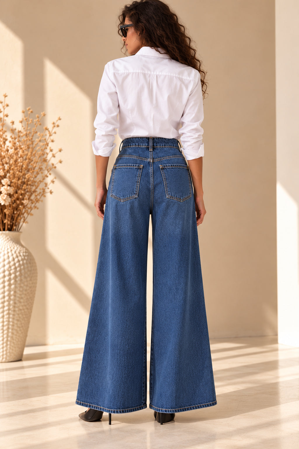 Jeans Palazzo in Denim - SHE_FLORENCE_LAB