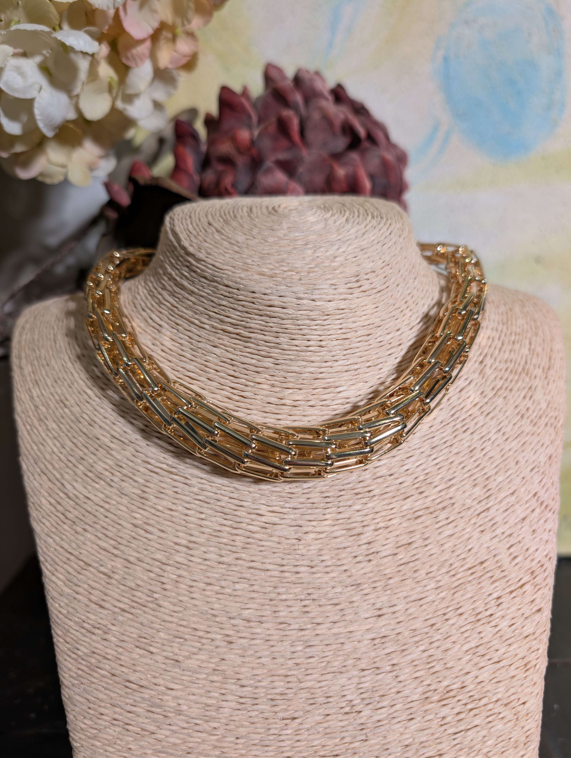 COLLANA LUDO MAGLIA TUBOLARE OVER  ORO - NALI'