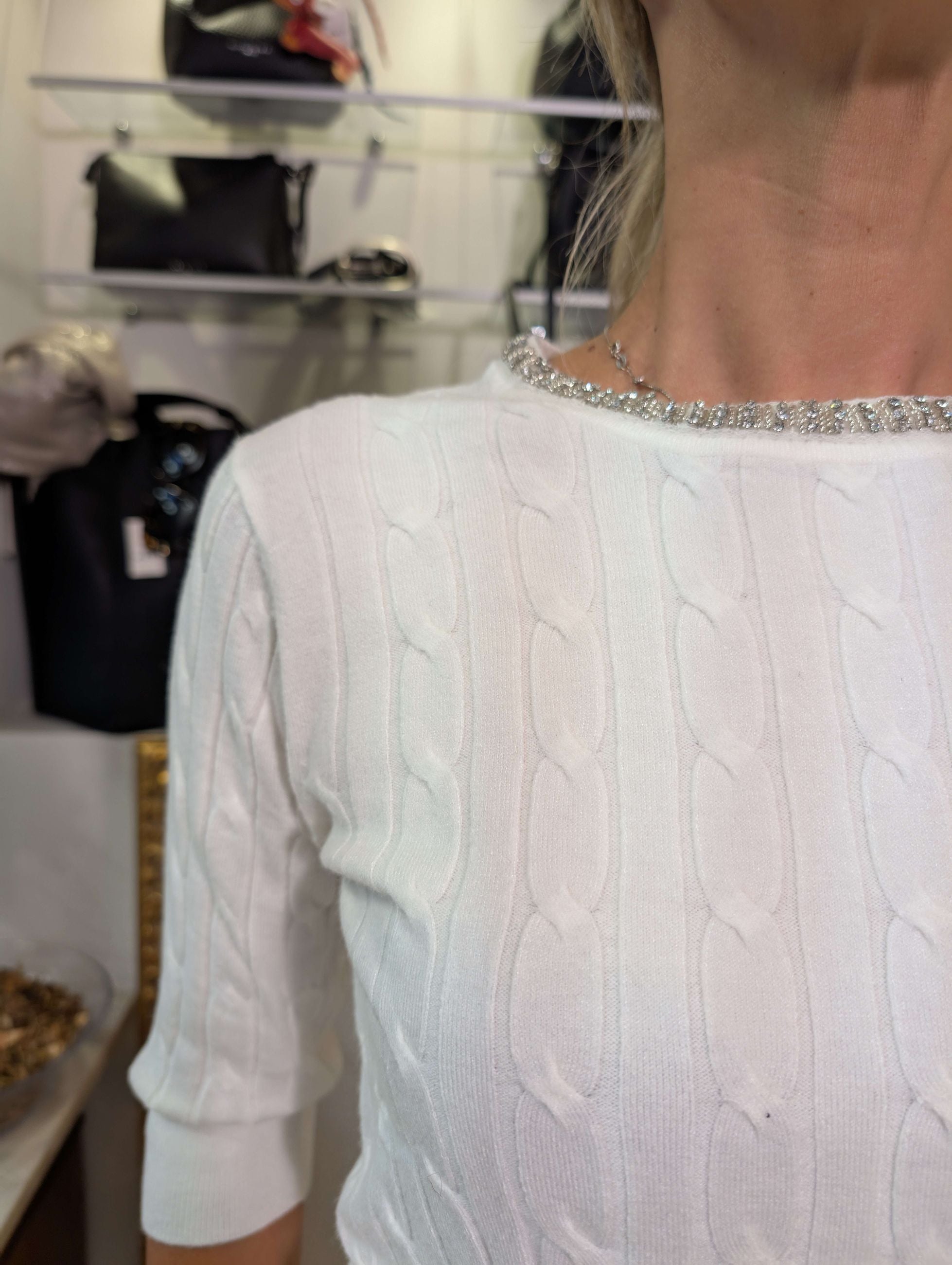 Maglia con trecce e dettagli gioiello - MARKUP DONNA