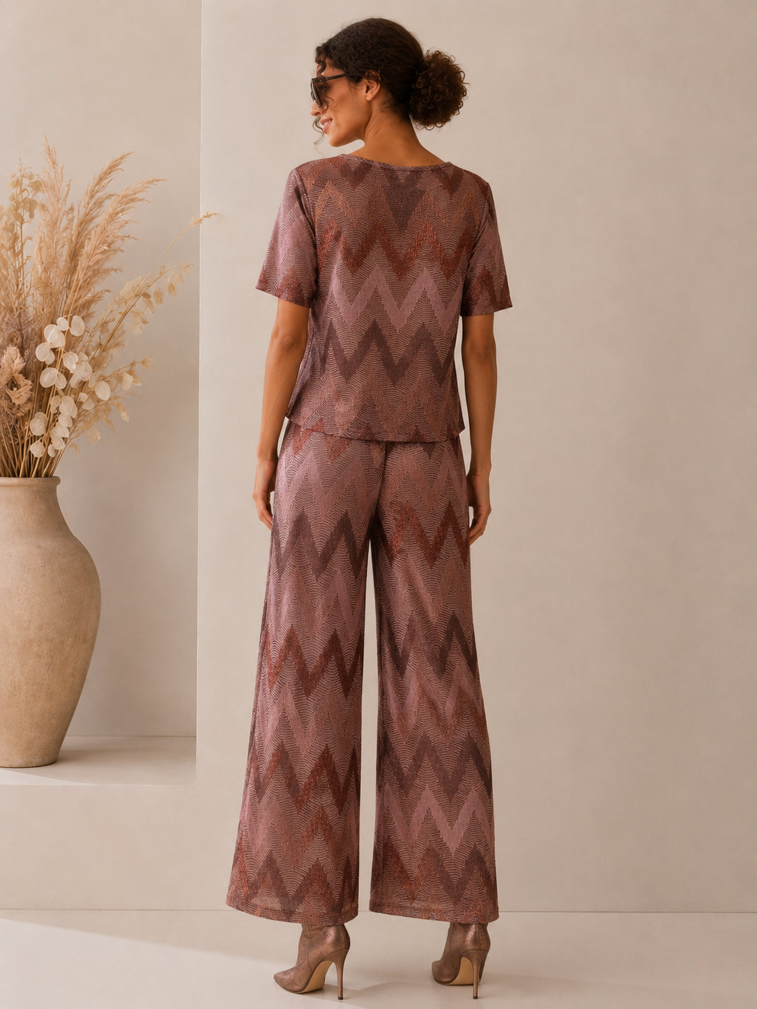 T-shirt in morbido jersey jacquard - VICOLO