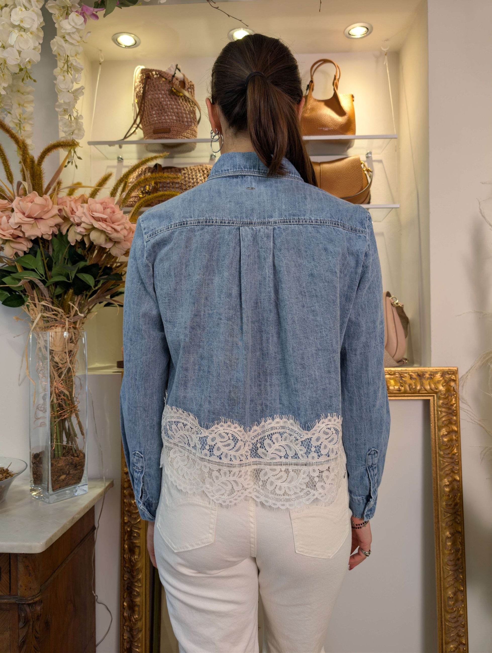 Camicia in denim con pizzo - PLEASE