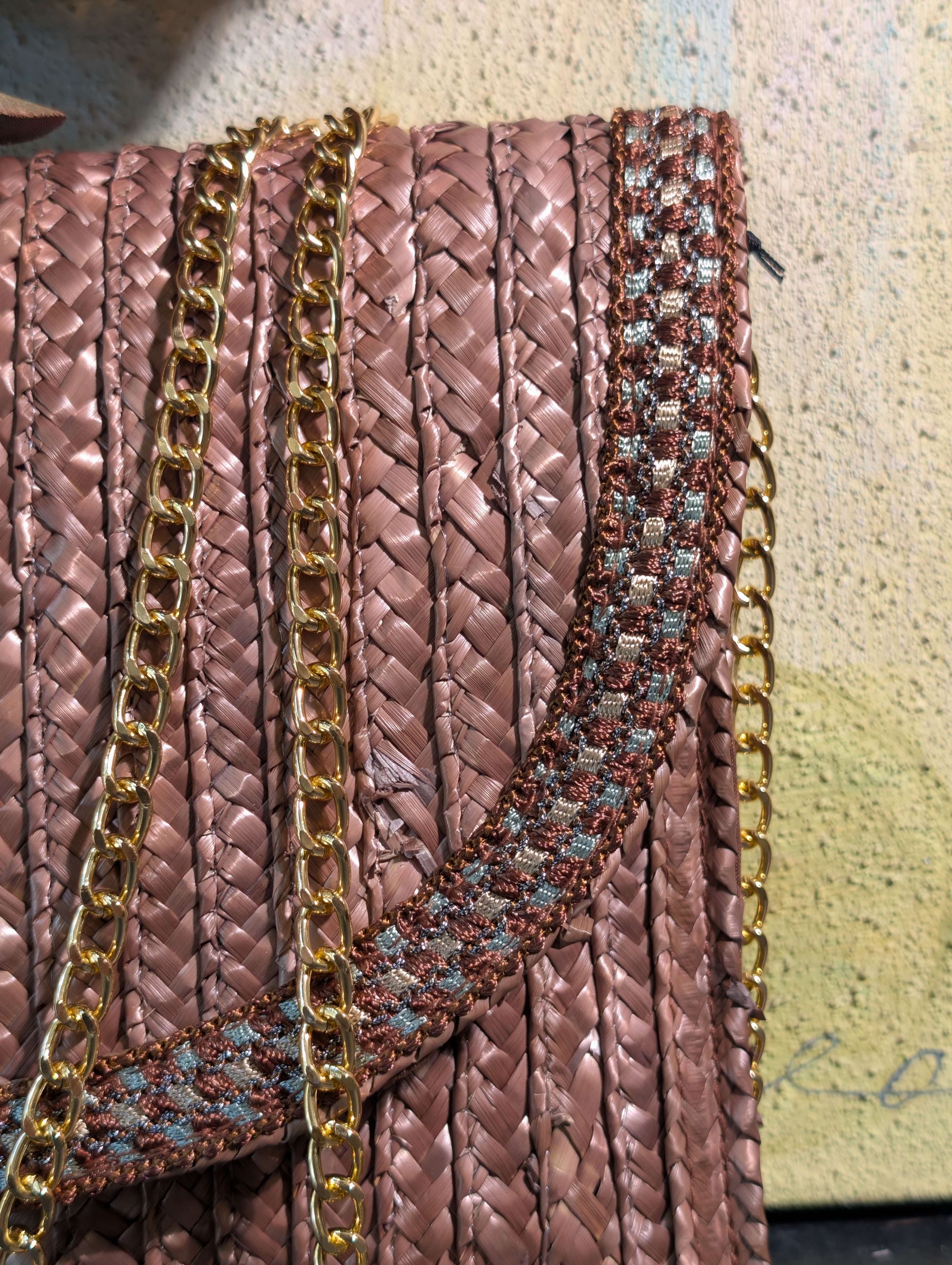 POCHETTE SAMI 26 IN PAGLIA MARRONE - NALI'